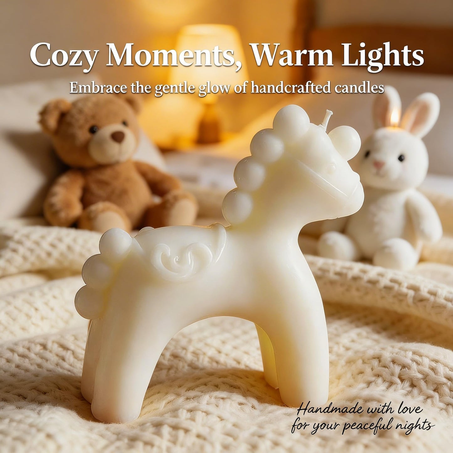 Horse-Shaped Scented Candle,Adorable Animal Design,Soy Wax Smokeless Candle with Floral Fragrance,New Year Gift of Positive Energy,Perfect for Christening Favors,Home Decor