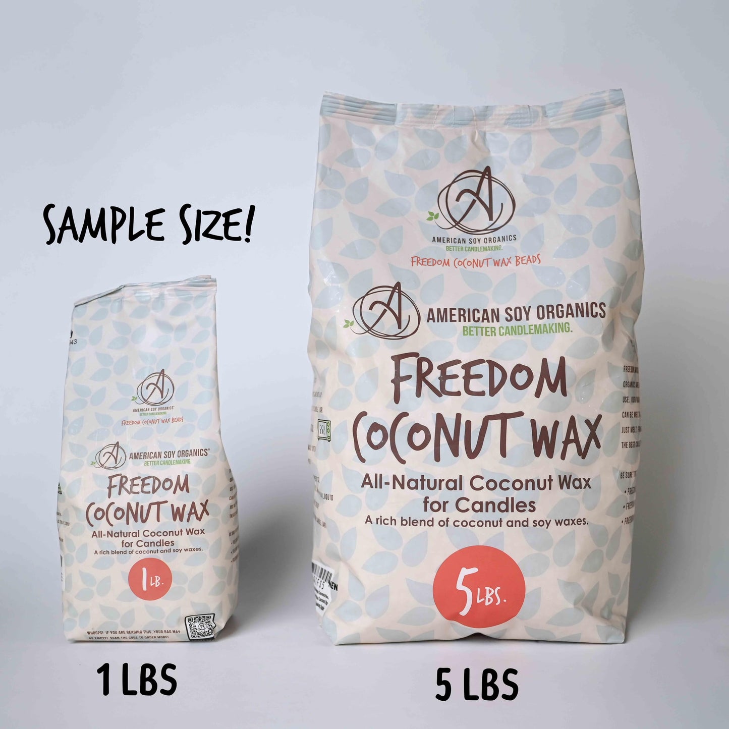 American Soy Organics 1 lbs Freedom Coconut Soy Wax Beads for Candle Making - Natural Candle Making Supplies - Paraffin-Free,Beeswax-Free Coconut Candle Wax for Container Candles,Tealights,Wax Melts