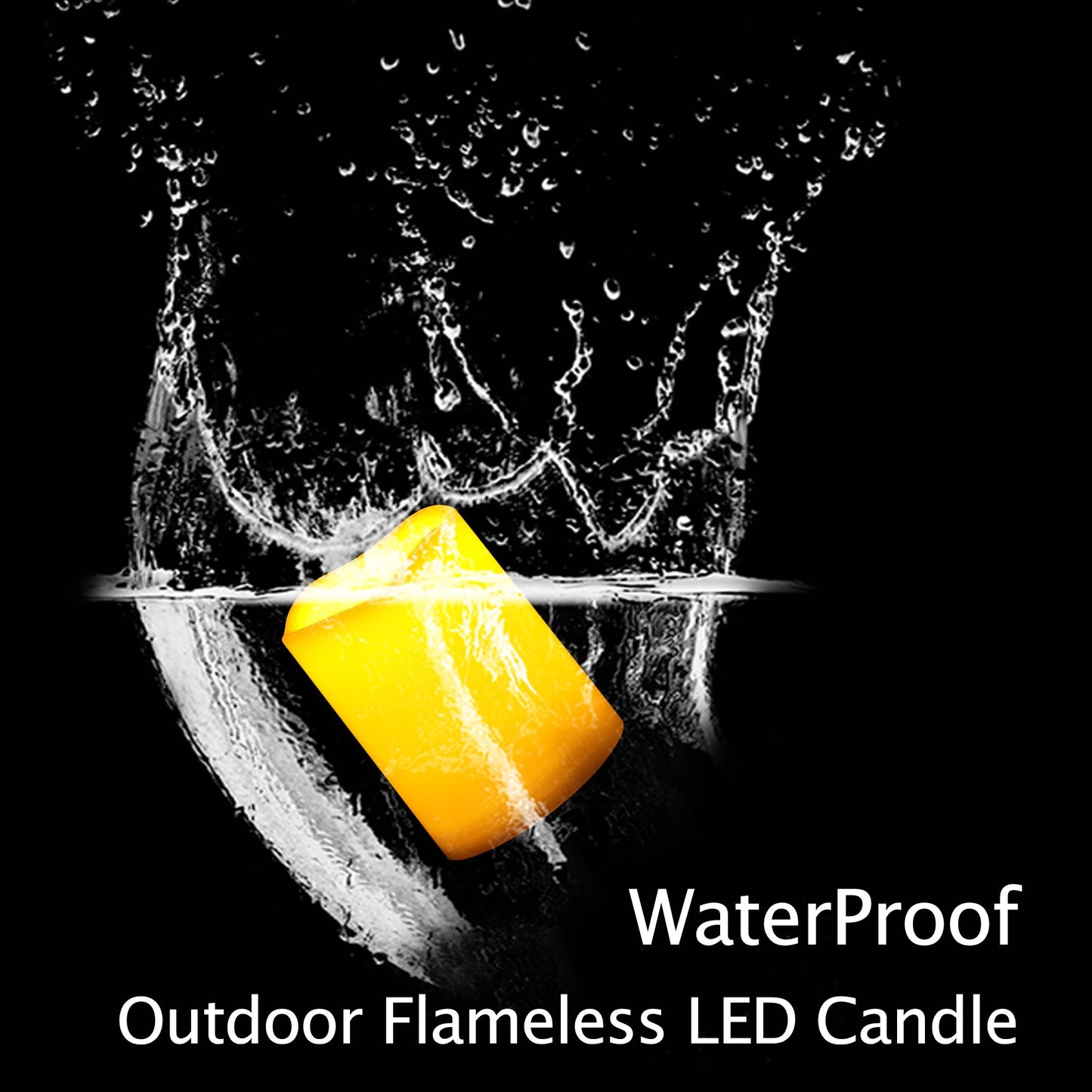 2 PCS 3" x4" Waterproof Outdoor Battery Operated Flameless LED Pillar Candles with Timer Flickering Plastic Resin Electric Decorative Light for Lantern Patio Garden Home Decor Party Wedding Decoration