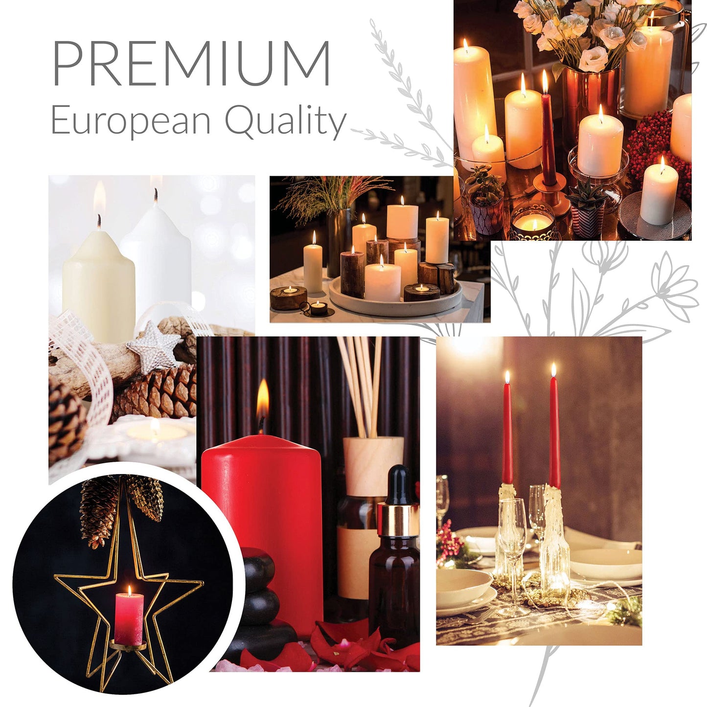 Straight Black Candlesticks - Pack of 8 6" Coated Black Candles - 5 Hour Long Burning Unscented Candles for Halloween, Chime, Wedding, and Home Decoration