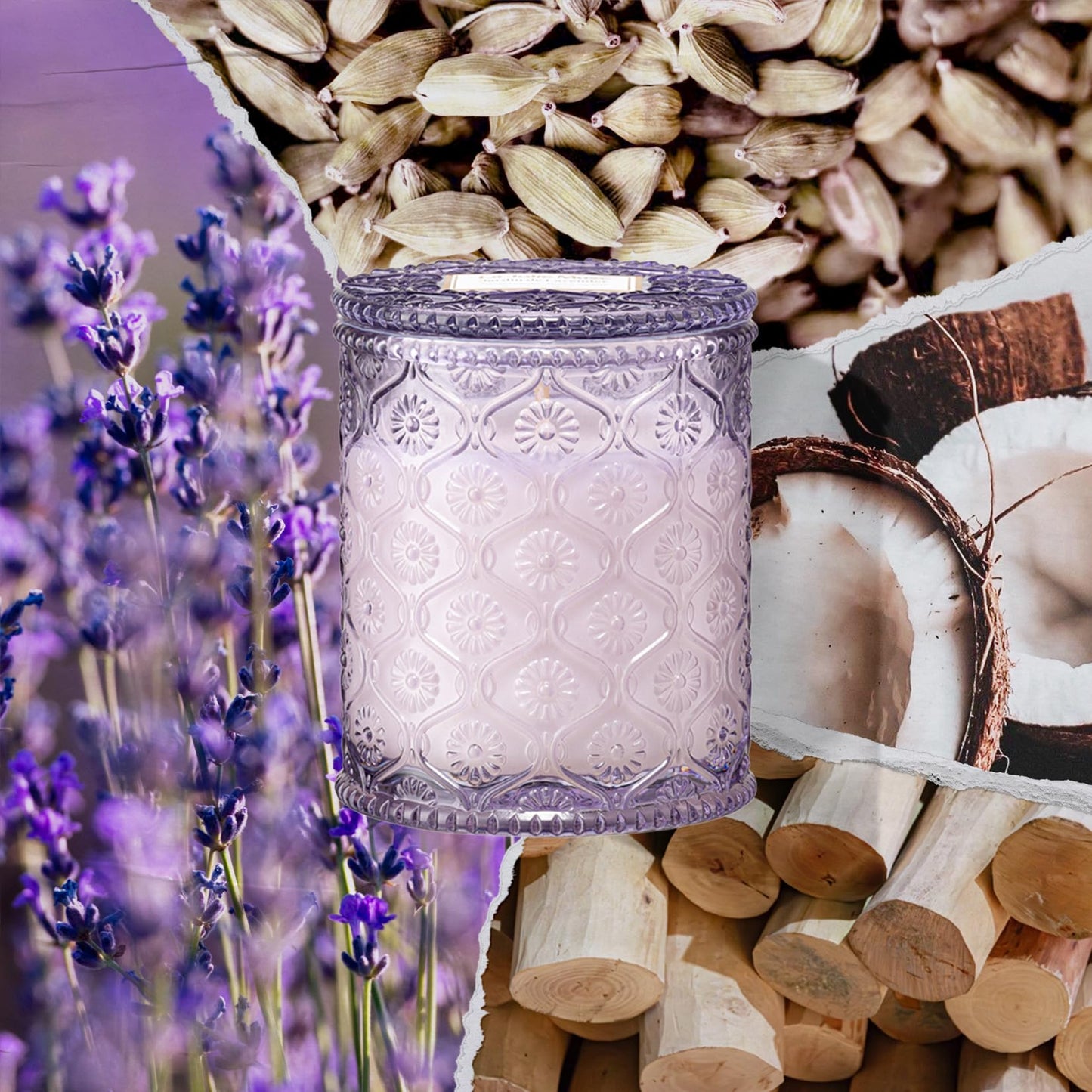 LA JOLIE MUSE Lavender Lilac Scented Candle for Home | Purple Jar Candle | Non Toxic Natural Soy | Relaxing Aromatherapy Candles | Luxury Gifts for Women | 40 Hrs