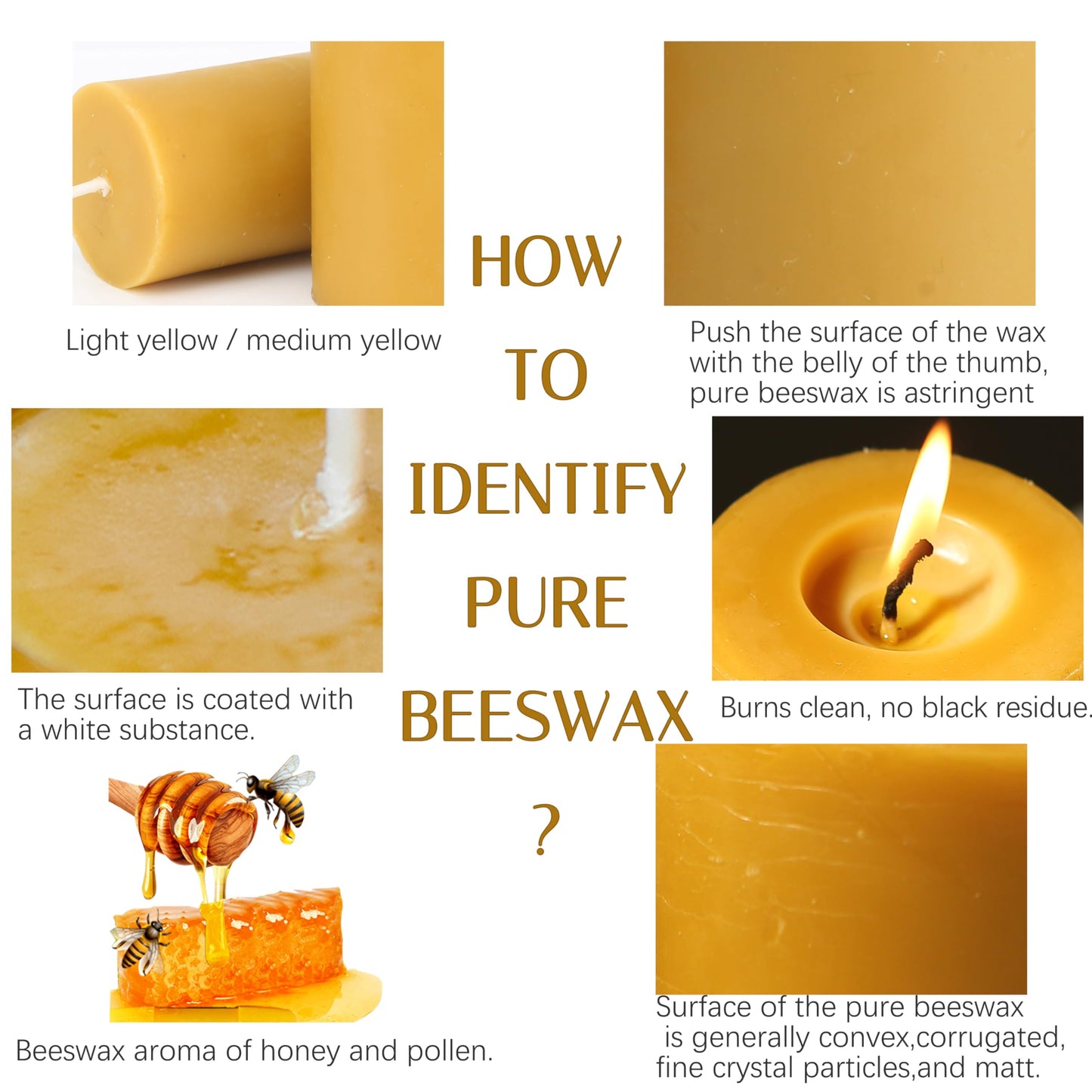 Natural Beeswax Candles 3 Packs, 105 Hours Burn Time Total, 100% Pure Beeswax Pillar Candles for Emergency Prayer Home Decor, Bees Wax Candle for Relax, Smokeless & Dripless [2x4 inch]