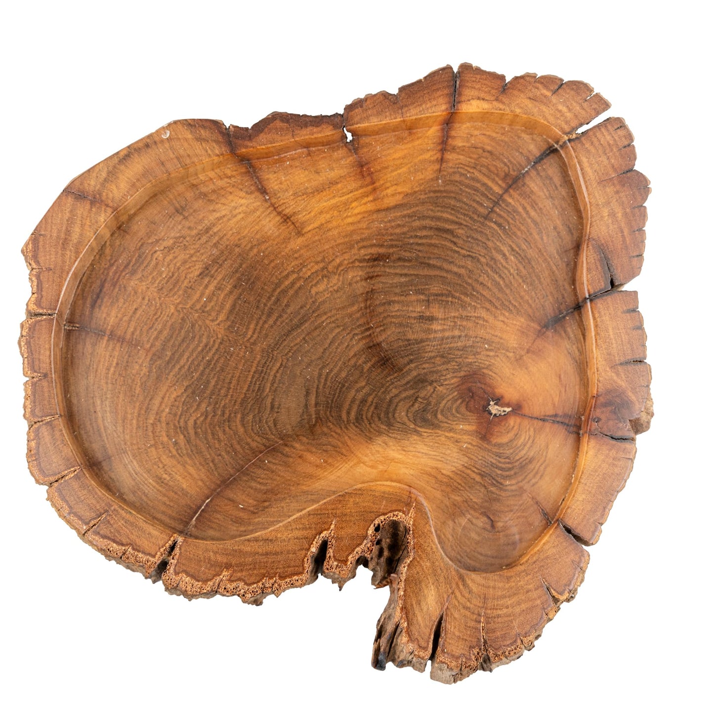MINDUSO Irregular Shape Wood Trays, Natural Wooden Tray for Décor, Rustic Wooden Tray, Candle Holder Trays, Wood Tray for Home Décor, Size D(10.5") xH(1.2")