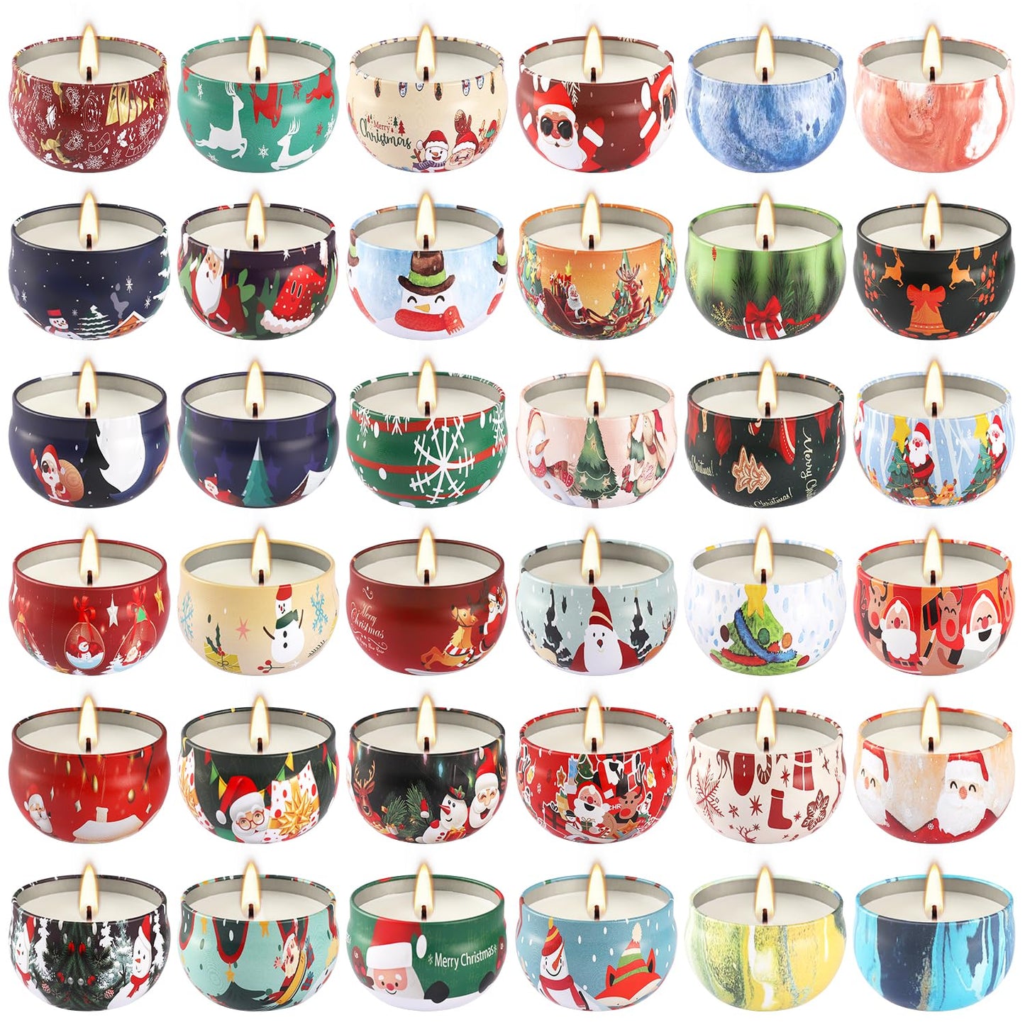 WPONSZU 36 Pack Christmas Scented Candles,Candvent Calendar 2025,Gift Set 2.5oz Strong Fragrance jar Candles,for Home Scented Decoration Birthday Valentine'sDay