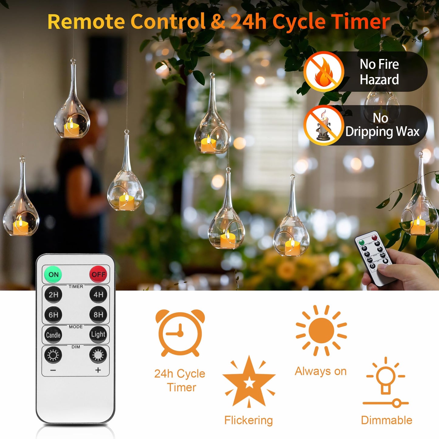 YiaMia Upgraded Rechargeable Tea Lights 12 Pack, Flameless Tea Light Candles with Charging Base and Remote & 24H Timer - Can Last 100+ Hours Battery Candles for Votive, Wedding, Halloween, Christmas