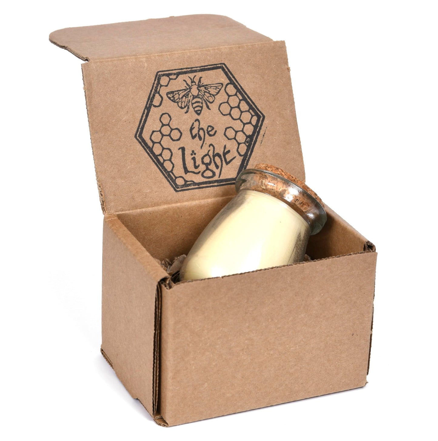 BeeTheLight Beeswax Jar Candle - 100% Pure USA Bees Wax in Glass Container - Vanilla Honey Scent