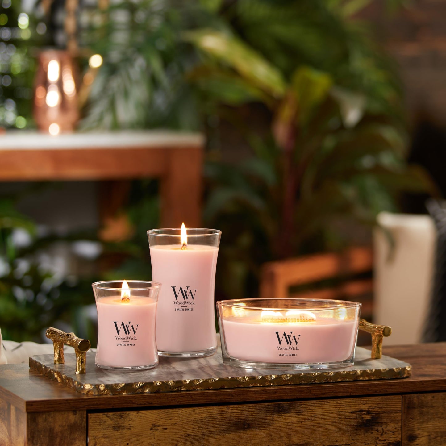 WoodWick Vanilla & Sea Salt Gifts for Women and Men, 9.7 oz Medium Hourglass Candle with Crackling Wick