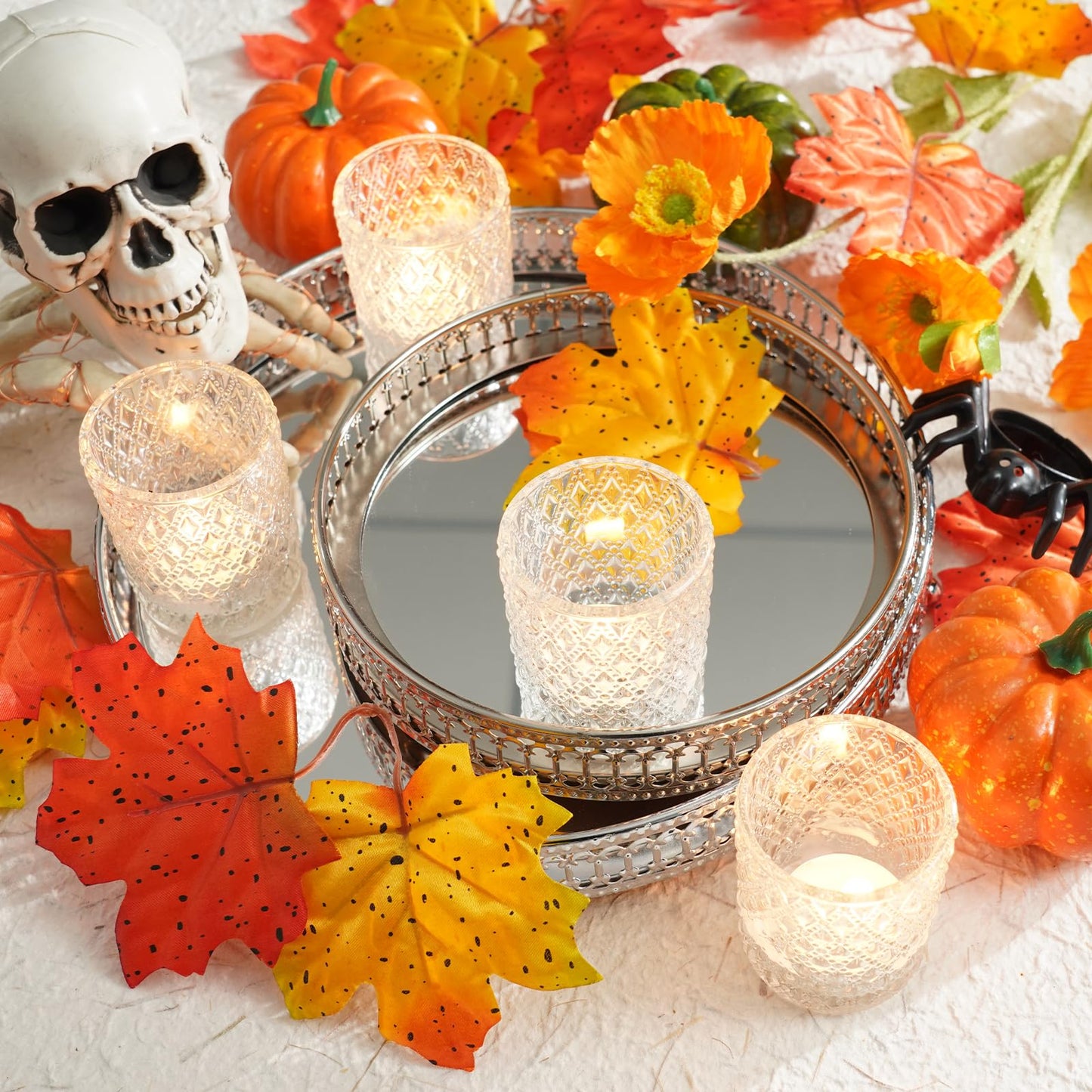 Homemory 24 Pack Clear Glass Votive Candle Holders, Tealight Candle Holder, Vintage Candle Holders Bulk for Table Centerpieces, Christmas, Baby Showers, Birthday, Wedding, Party