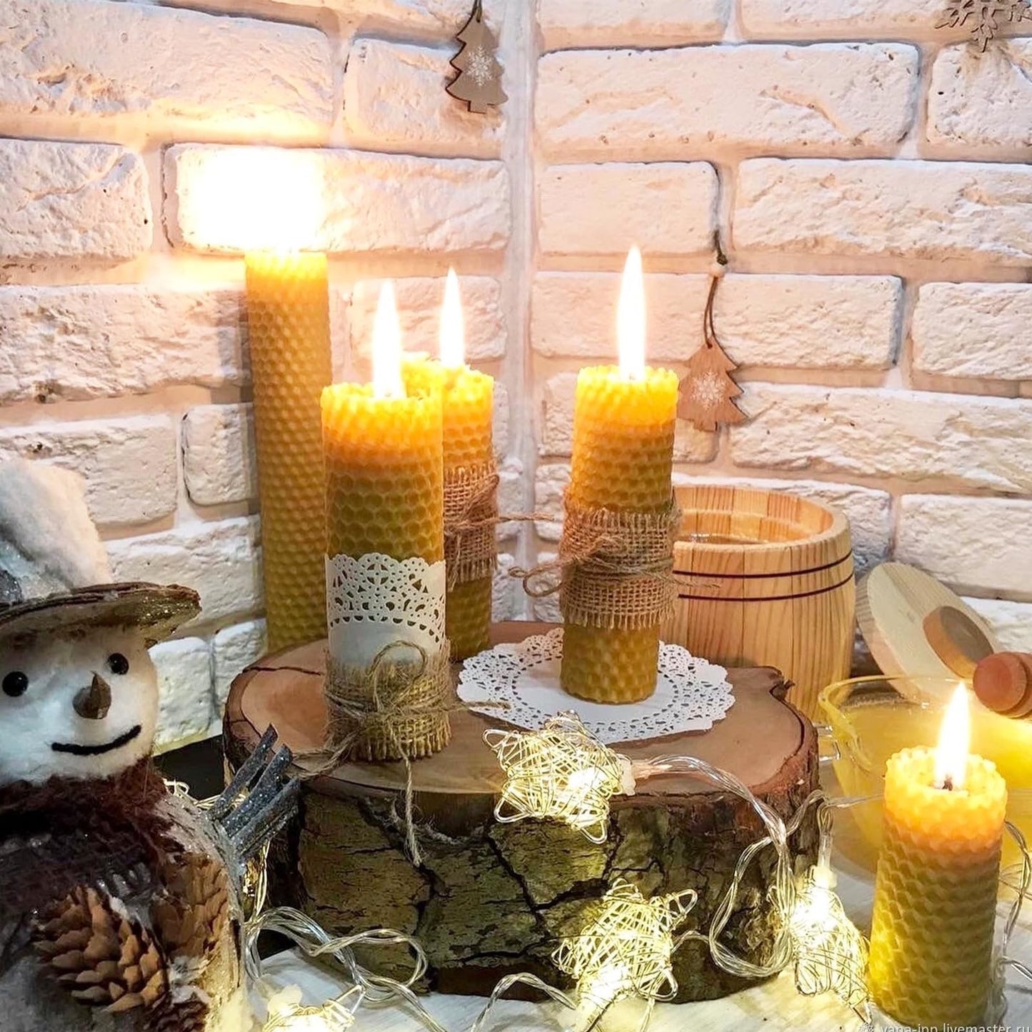 Oungy 24pcs Beeswax for Candle Making DIY Candle Making Kit Beeswax Sheets Include Cotton Wick, 8x8 inch