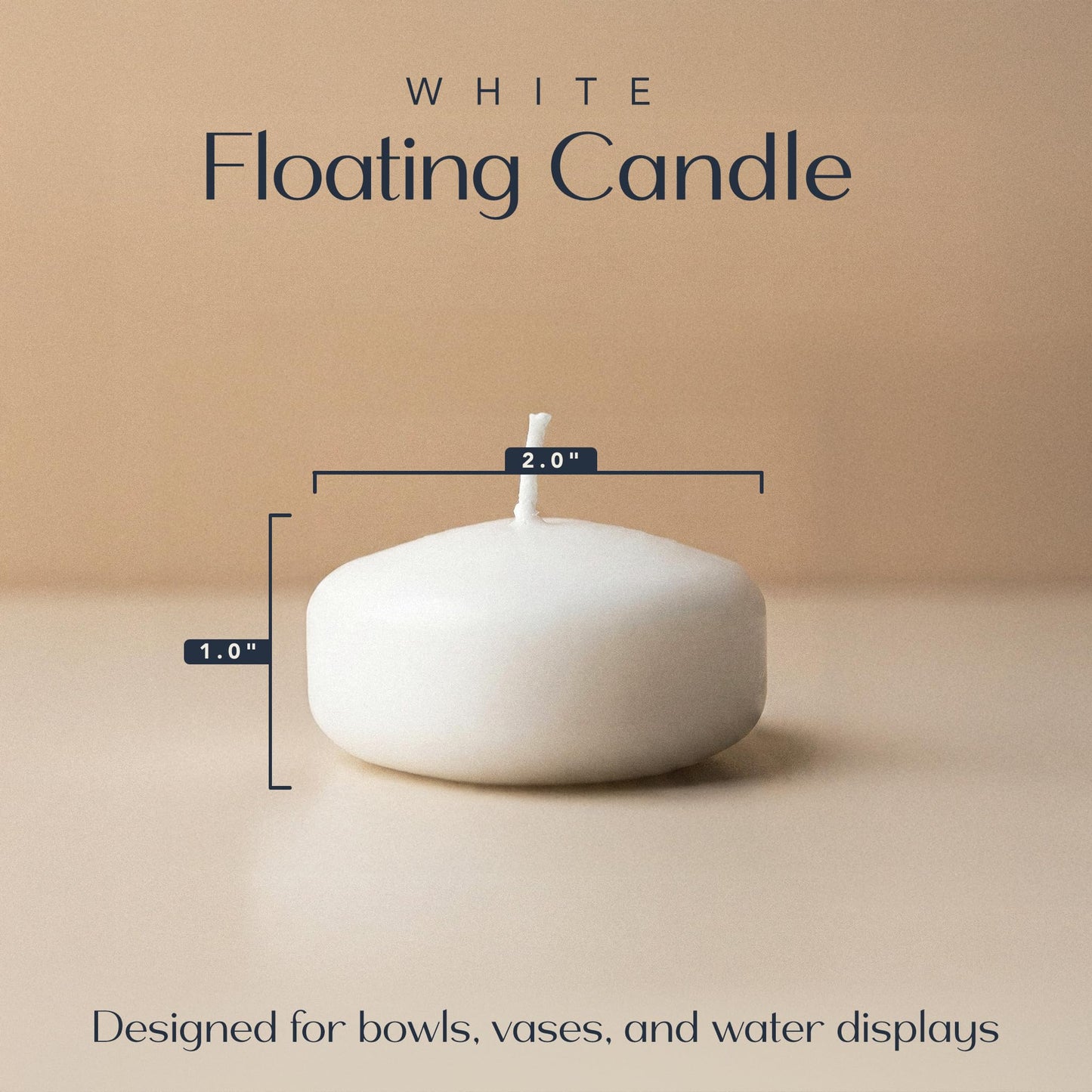 Floating Candles 2 inch White, Unscented Dripless Wax Discs | Made in USA Long Burning Floating Candles for Centerpieces 8-10 Hour Burn Time, Weddings, Parties, Home Décor & Holidays - Royal Imports