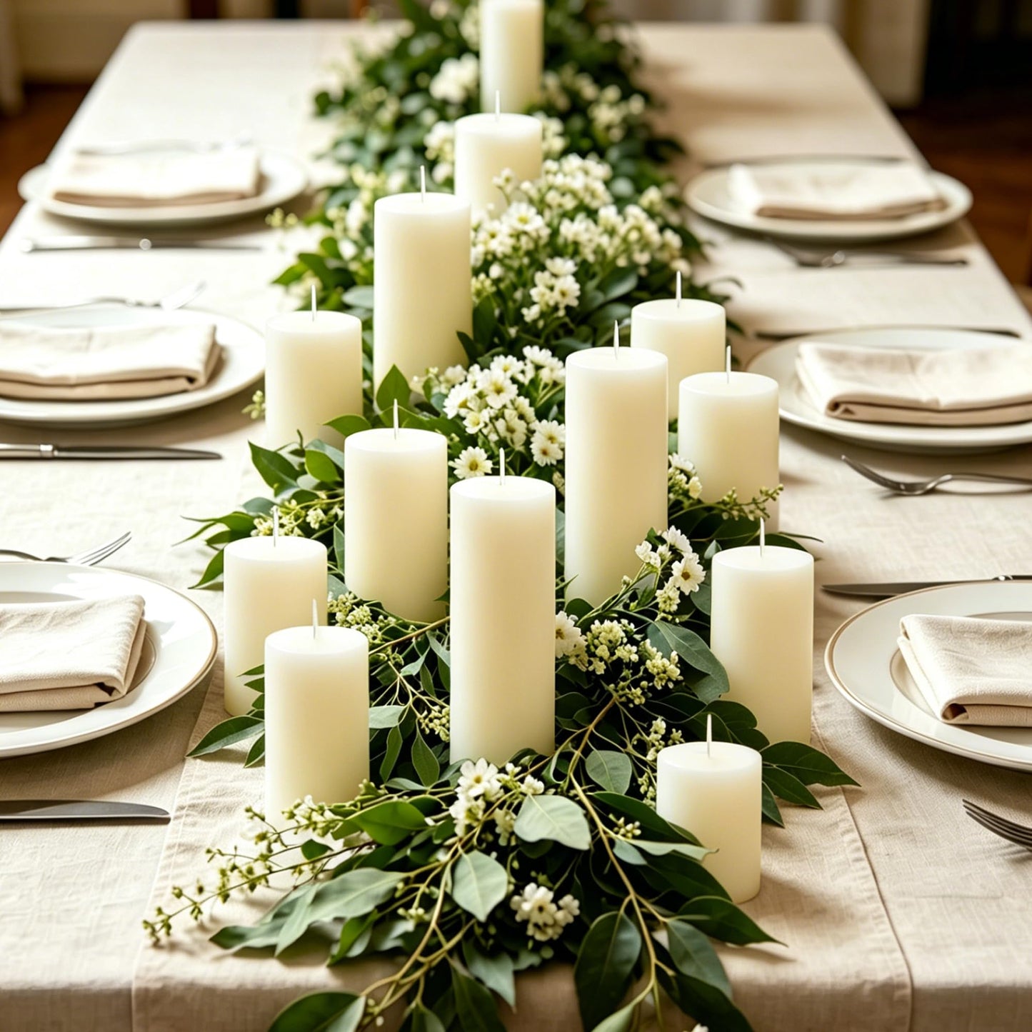 CCXTNQS Ivory White Pillar Candles Bulk Set, 2 x 3/4/6 Inch, 18 Pack Dripless Smokeless Unscented Long Burning Candles for Weddings Engagement Spa Home Party Events Ceremony