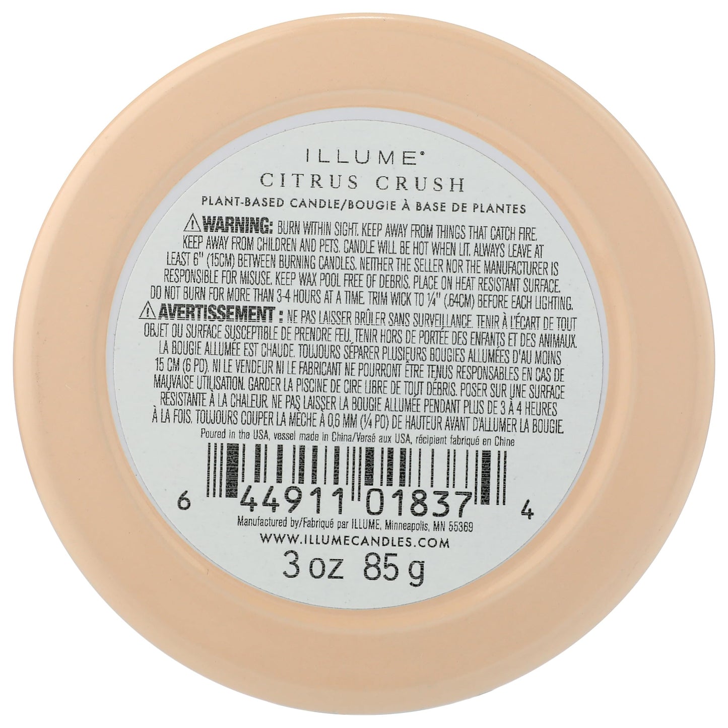 Illume, Candle Demi Vanity Tin Citrus Crush, 13 Ounce