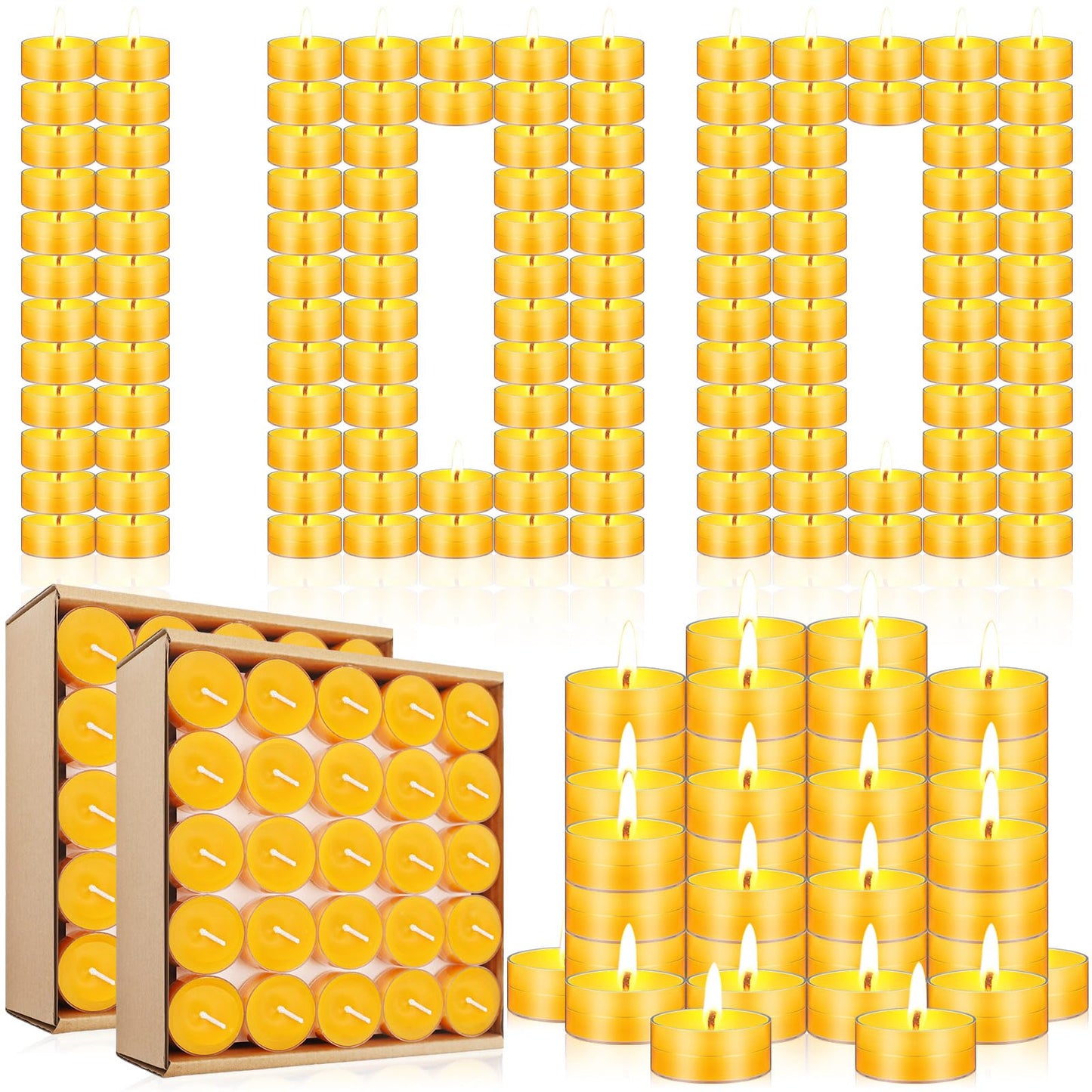 100 Pack Beeswax Votive Candles 2-4 Hour Burn Time Pure Beeswax Tealight Candles Bulk Smokeless Bees Wax Votive Candle Unscented Bees Wax Candle for Home Room Table Centerpiece Wedding Party Spa Gift