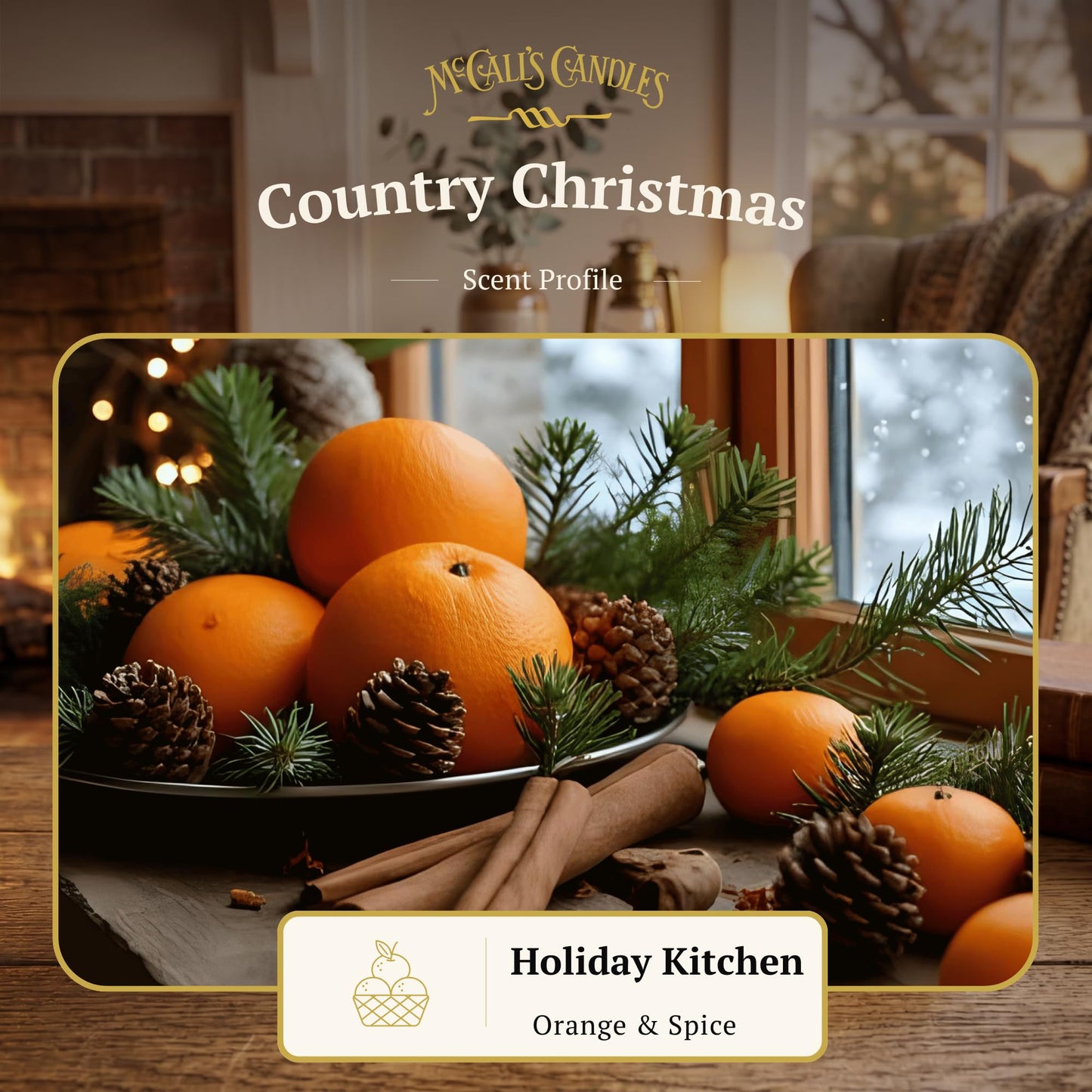 McCall’s Candles | Country Christmas | 16 oz Scented Candle | USA-Poured | Vintage Rustic Jar with Carrying Handle | Sweet Nostalgic Holiday Fragrance