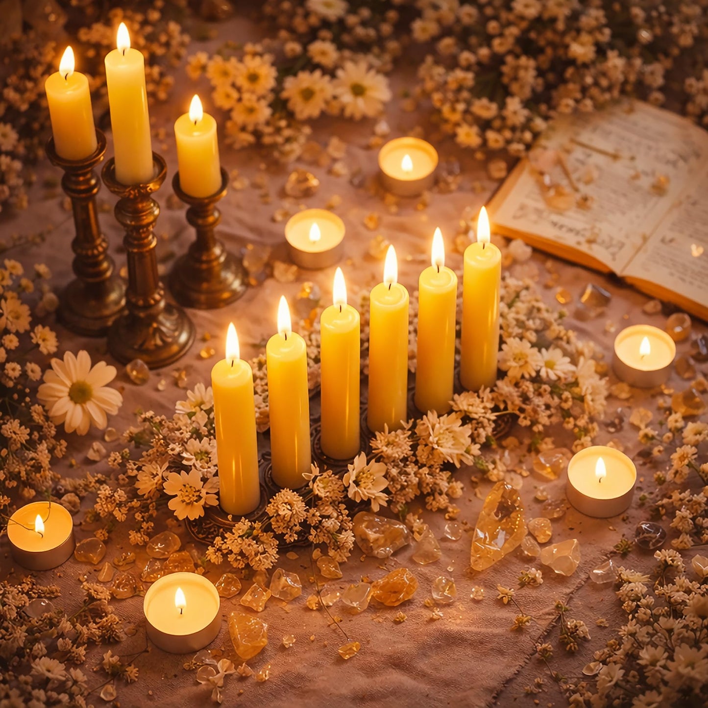 SOUL STICKS Pure Soul Magic Spell Chime Taper Candles 20 Pack - Ideal for Altar, Rituals, Ceremonies, Meditation Yellow Candle for Witchcraft Supplies, Wiccan Supplies, Candles Clearance