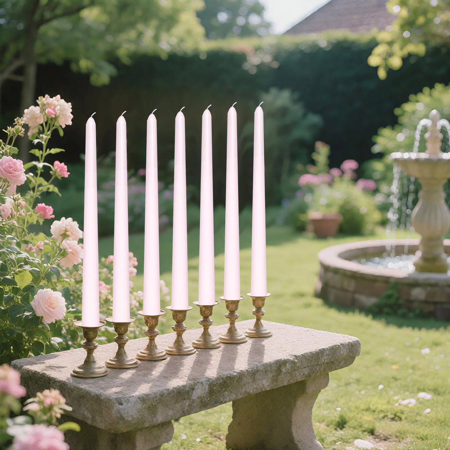 8 Pack 10 Inch Baby Pink Taper Candles Long Burning Time and Dripless Candles for Dinner Home Decor Wedding Shower