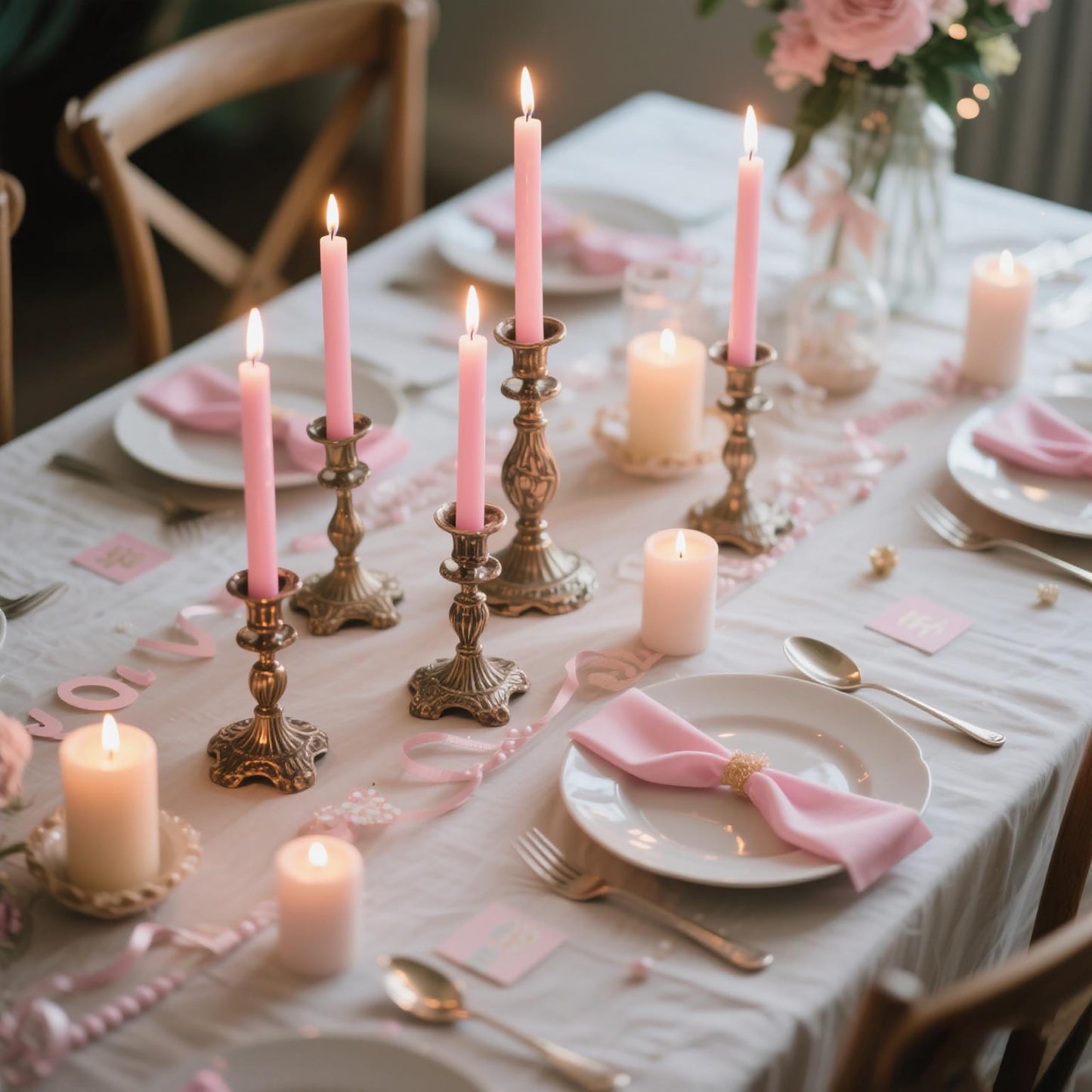 8 Pack 10 Inch Rose-Pink Smooth Taper Candle Set, 7/8 Inch Unscented Driples Candlesticks for Home Decoration, 6-7 Hours Burn