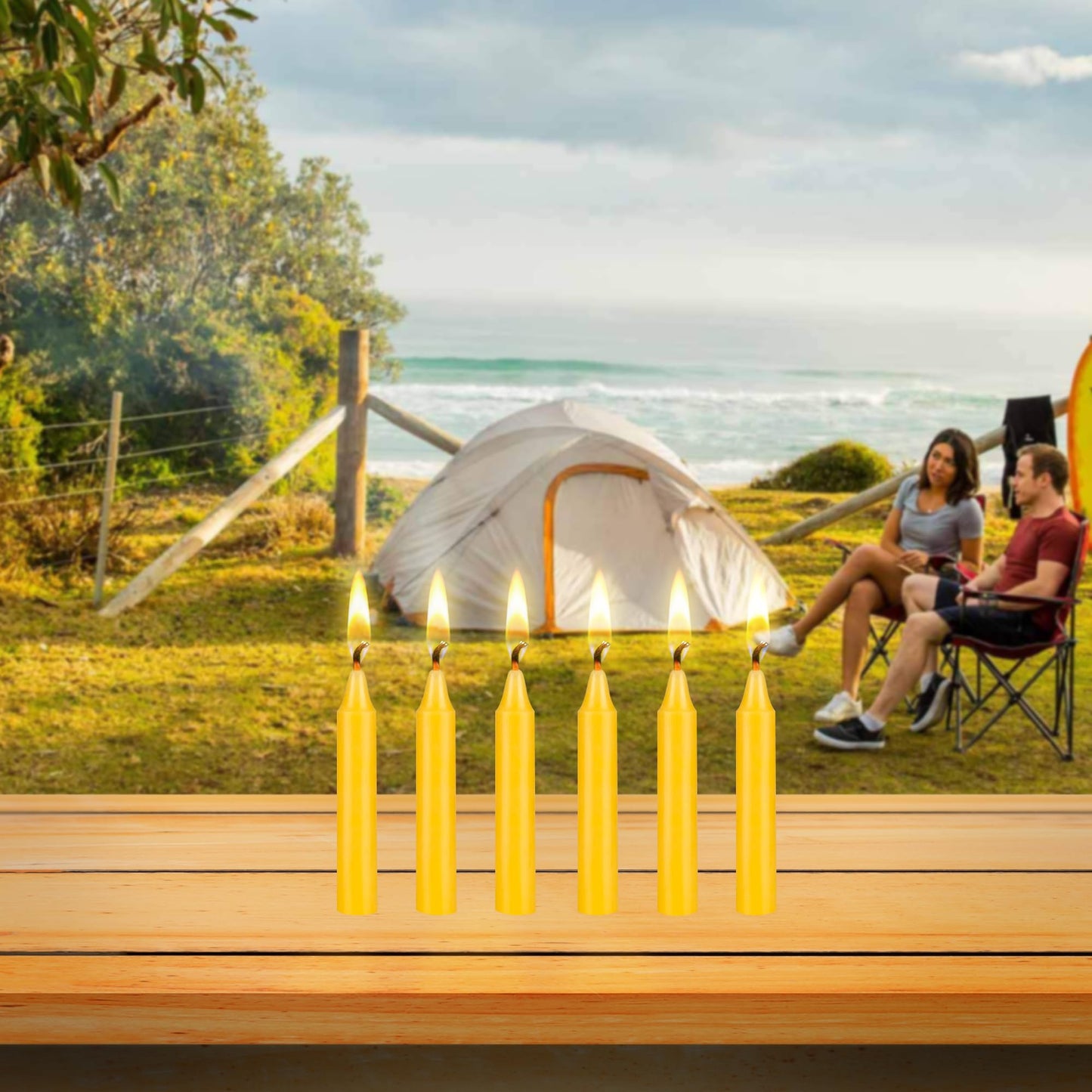 Mega Candles 10 pcs Scented Citronella Taper Candles, Paraffin Wax Candle 4 Inch Tall x 5/8 Inch Diameter, Indoor & Outdoor Use, Camping, Festivities, Events, Party Usage, Patio, Barbecue BBQ, Picnics