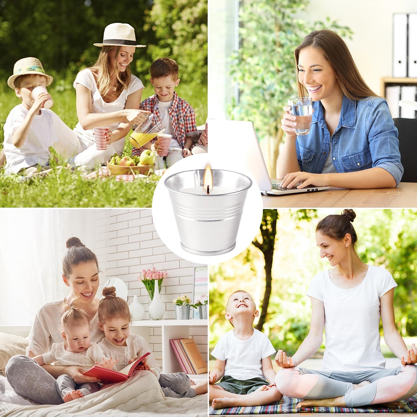 CAKETYCG Outdoors Citronella Candles 32Pack - Garden Citronella Scented Candles, Long Burning, 2 oz Small Tin Candles Gift Sets for Home Patio Yard Indoors, Balcony, Camping BBQ & Summer Parties.