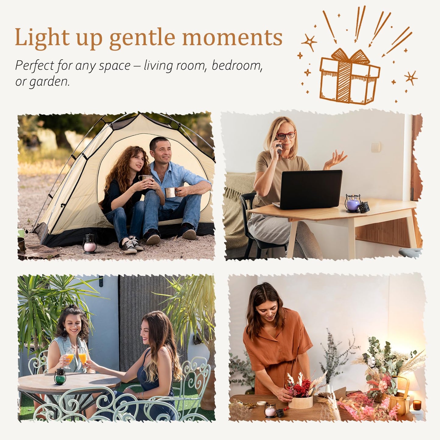 Scented Candles for Home, 3 Pack Fall Candle Set Natural Soy Wax, Retro Lantern Candles Autumn Gifts Set for Women Men, Aromatherapy Candle of Blush Sands/Lilac Blossoms/Balsam Cedar