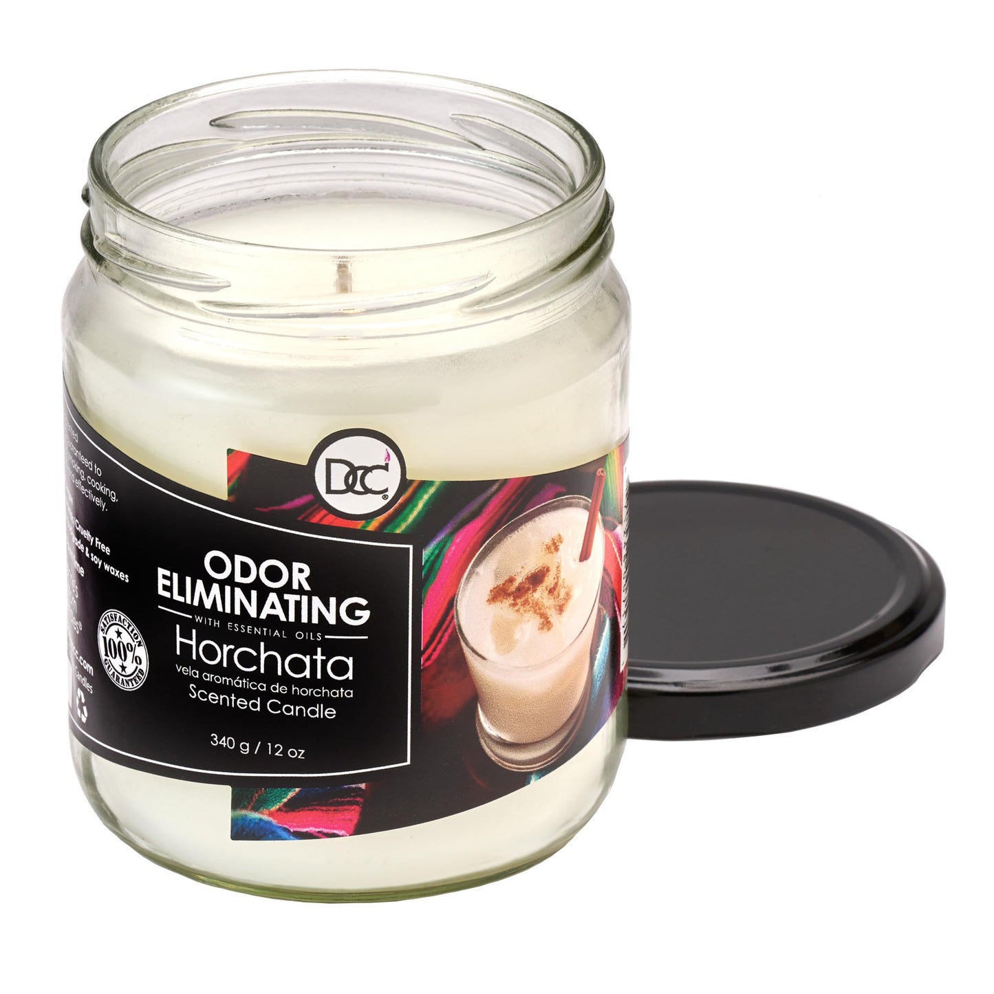 Horchata Odor Eliminating Highly Fragranced Candle - Eliminates 95% of Pet, Smoke, Food, and Other Smells Quickly - Up to 80 Hour Burn time - 12 Ounce Premium Soy Blend