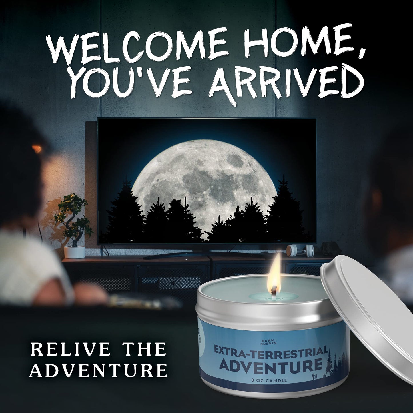 Park Scents ET Extra-Terrestrial Adventure Candle Soy, Handmade in The USA Accurate Smell Like The Scent of The Forest Queue at E.T. Ride Universal Studios Orlando E.T. Merchandise (8 oz. Tin)