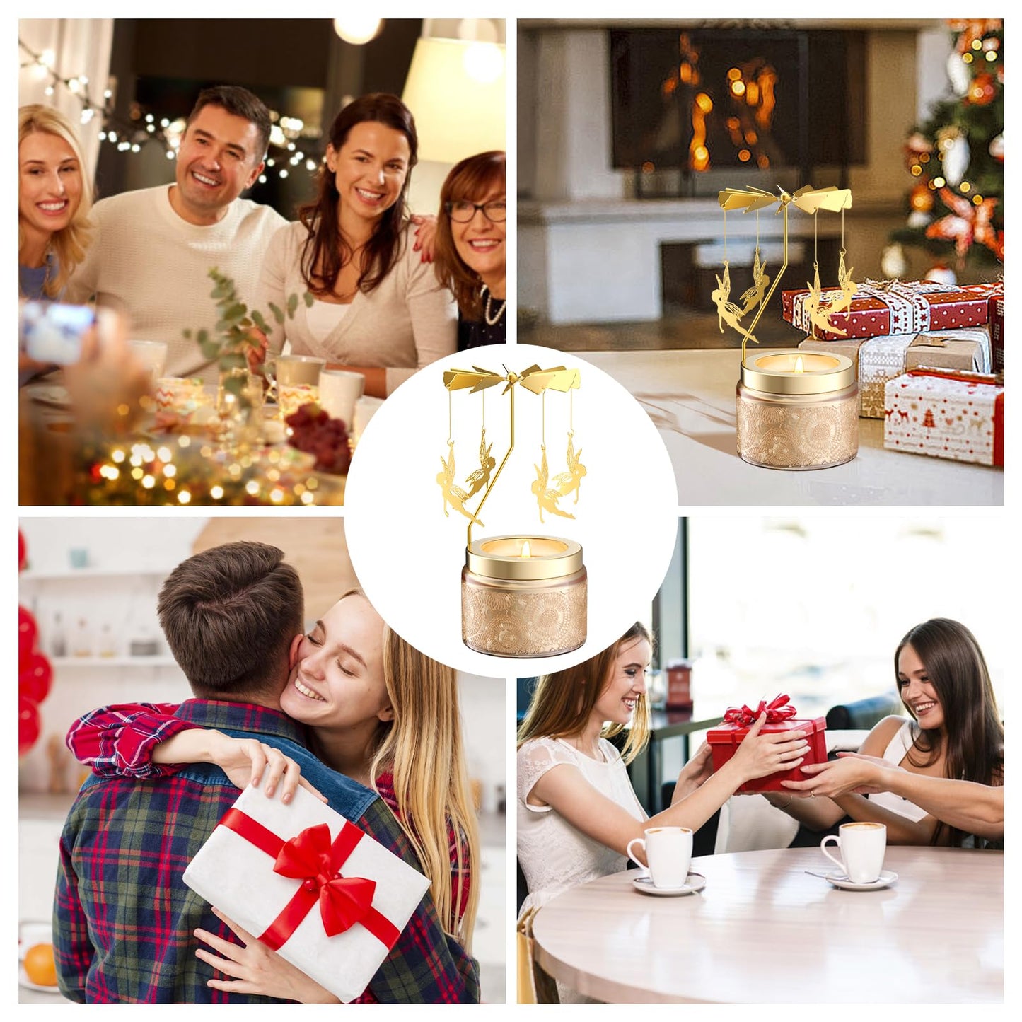 Rotatable Osmanthus Flower Scented Candle, Gifts for Women, Single-Wick with 20 Hours of Burn Time, Ideal for Creating Relaxing Ambience & Holiday Gifting (Angel)