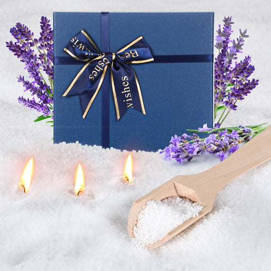 MTLEE Pearled Candle 2.2 Lb/35oz Mother's Day Mom Gifts Scented Sand Candle Kit Include 50 Wicks, Bow Gift Box, Spoon Reusable Pearled Wax for DIY Home Kit(Lavender)