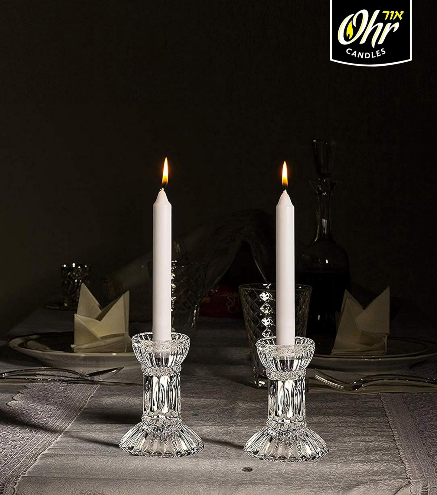 Ohr Candles Shabbat Candles - Traditional Shabbos Candles - 3 Hr. - 72 Ct.