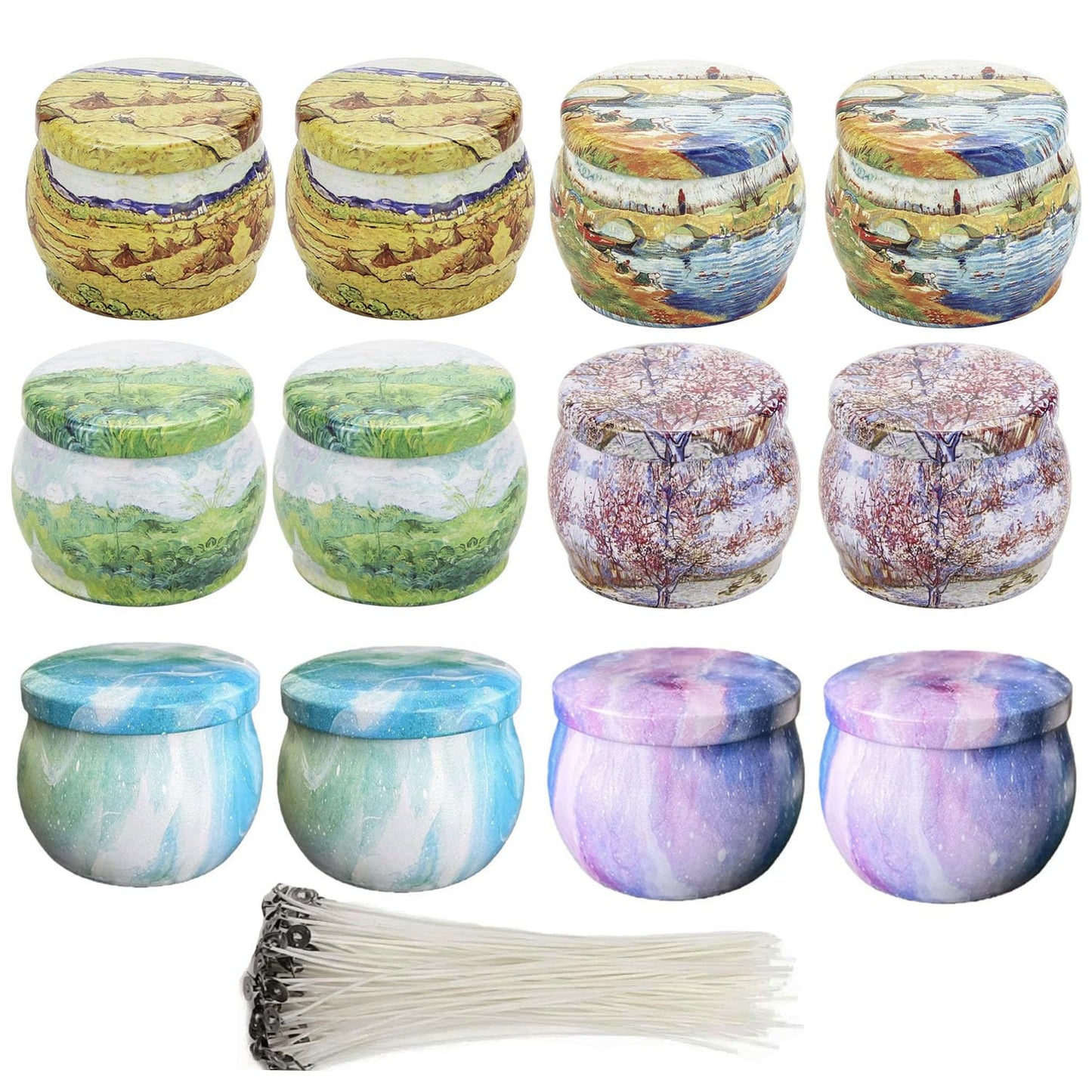Phinicco 12 Pcs 4oz Candle Tins for Candle Making Empty Candle Tins with Lids Candle Jars Candle Containers Bulk (Wicks Included)