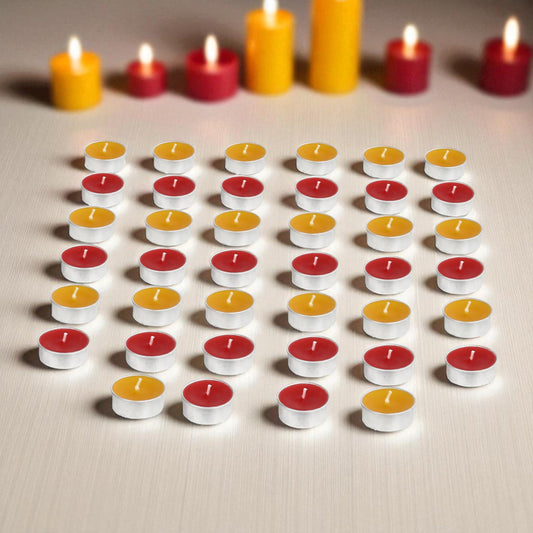 ArunaSAAMYA Handcrafted Scented Tealight Candle I Combo Pack I Rosy Radiance + Vanilla Serenade I Set of 40 (37 cm X 15 cm Each) I 12 GMS Each I Upto 3.5 Hours Burn Time Each