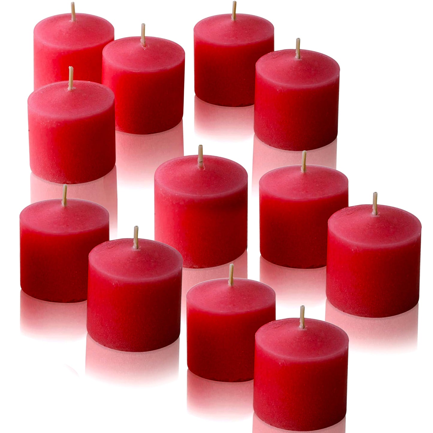 Red Apple Cinnamon Scented Votive Candles, Set of 12-1.25" Wax Candles for Home, Scented 10 Hour Burn Time - Aromatherapy, Spa Ambiance, Table Centerpieces & Home Décor