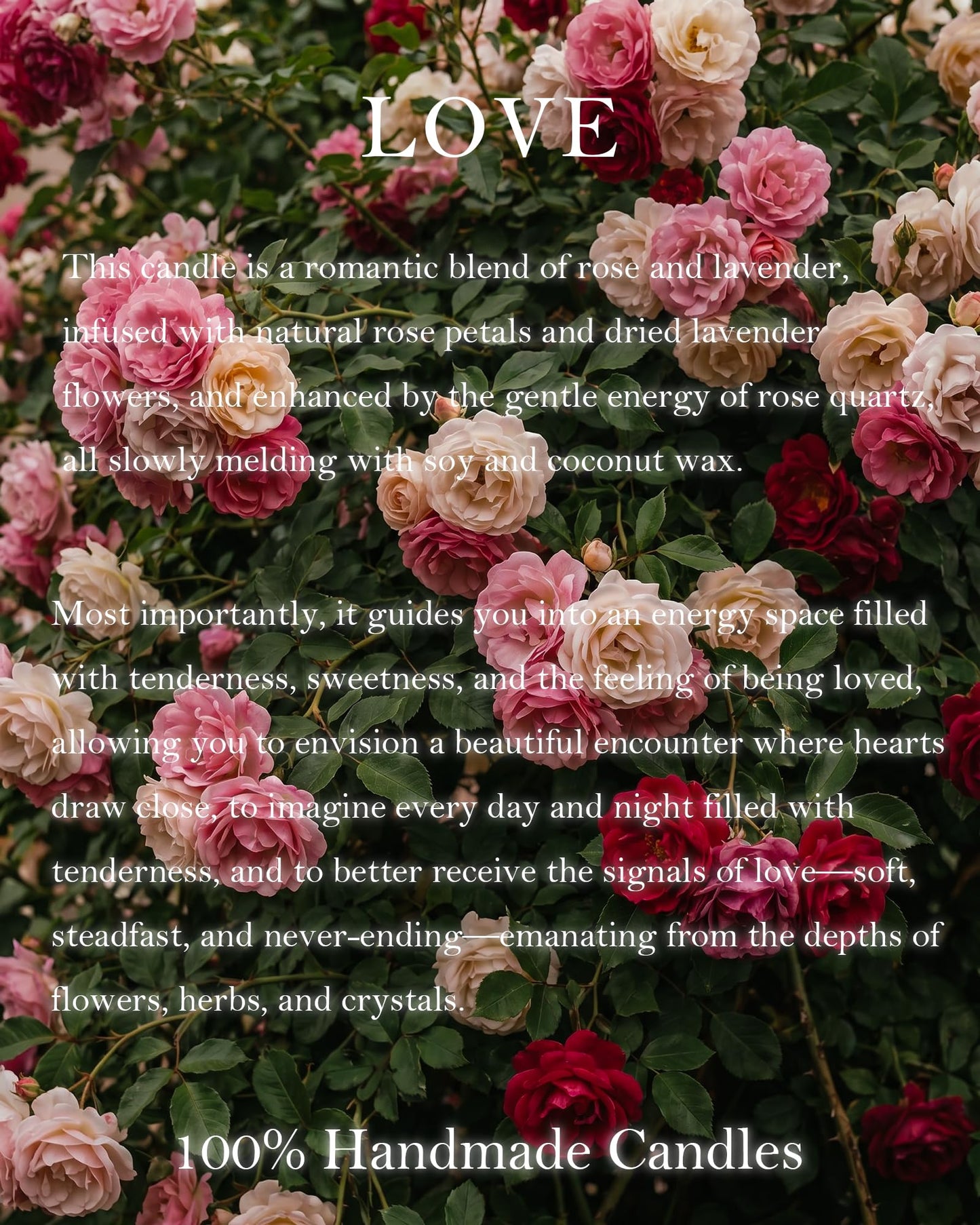 Love Spell Candles, Ritual, Soy Wax Crystal, Manifesting, Garnet, Rose Quartz, Pink Crystal Candles.(Love)