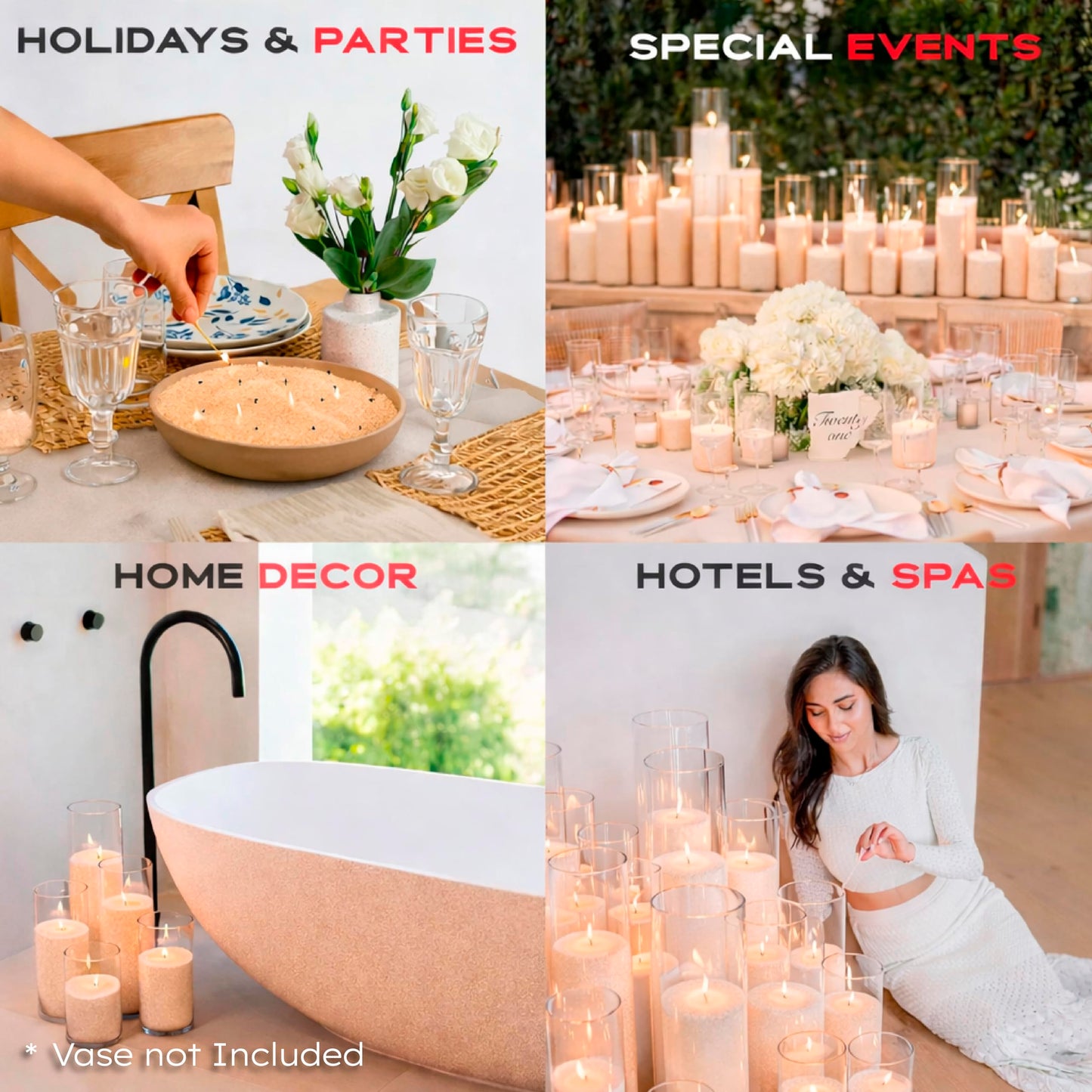 Vogue Candles Nude Pearled Candle Sand Wax (5 LB) – Sand Candle Kit w/50 Cotton Wicks for DIY Home Lighting – Plant-Based & Reusable Wax Granules Refill for Custom Vessels, Décor & Father’s Day Gifts