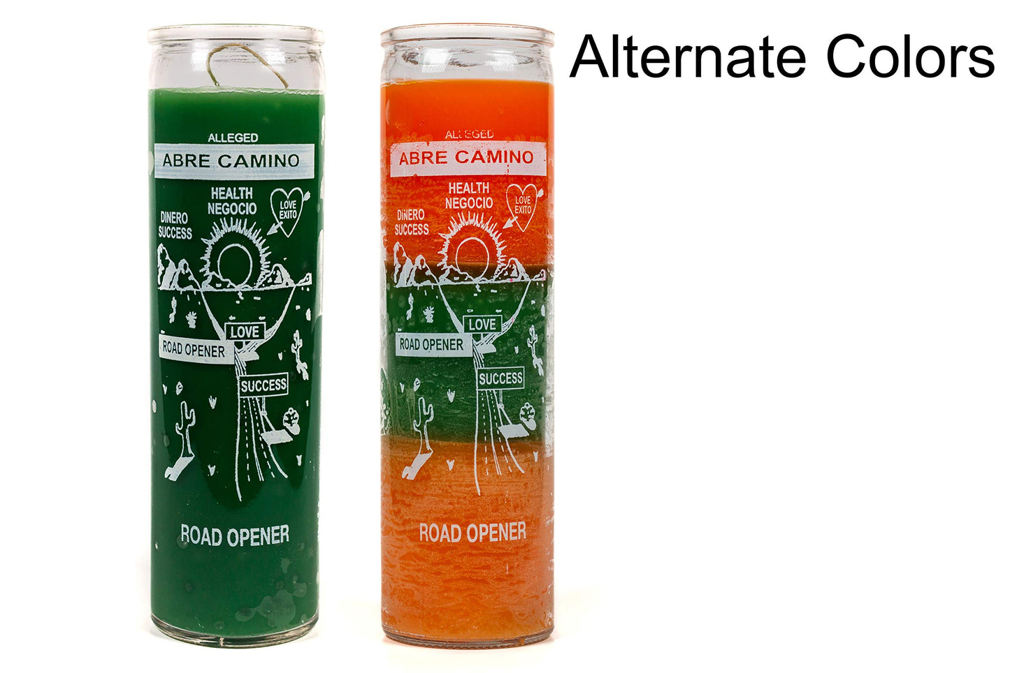 Botanica Emporium Abre Camino Road Opener Vision Candle | 7 Day Glass Spiritual Candle | 8" Tall | Unscented