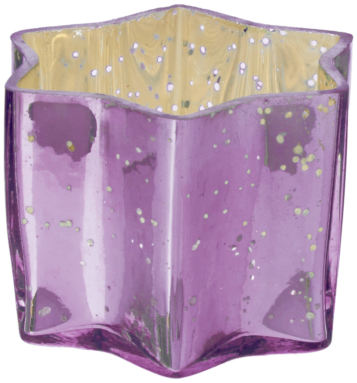 Insideretail 700457-12PUR Mercury Glass Star Tea Light Holders (Set of 12), 7cm x 7cm x 4.5cm, Distressed Purple