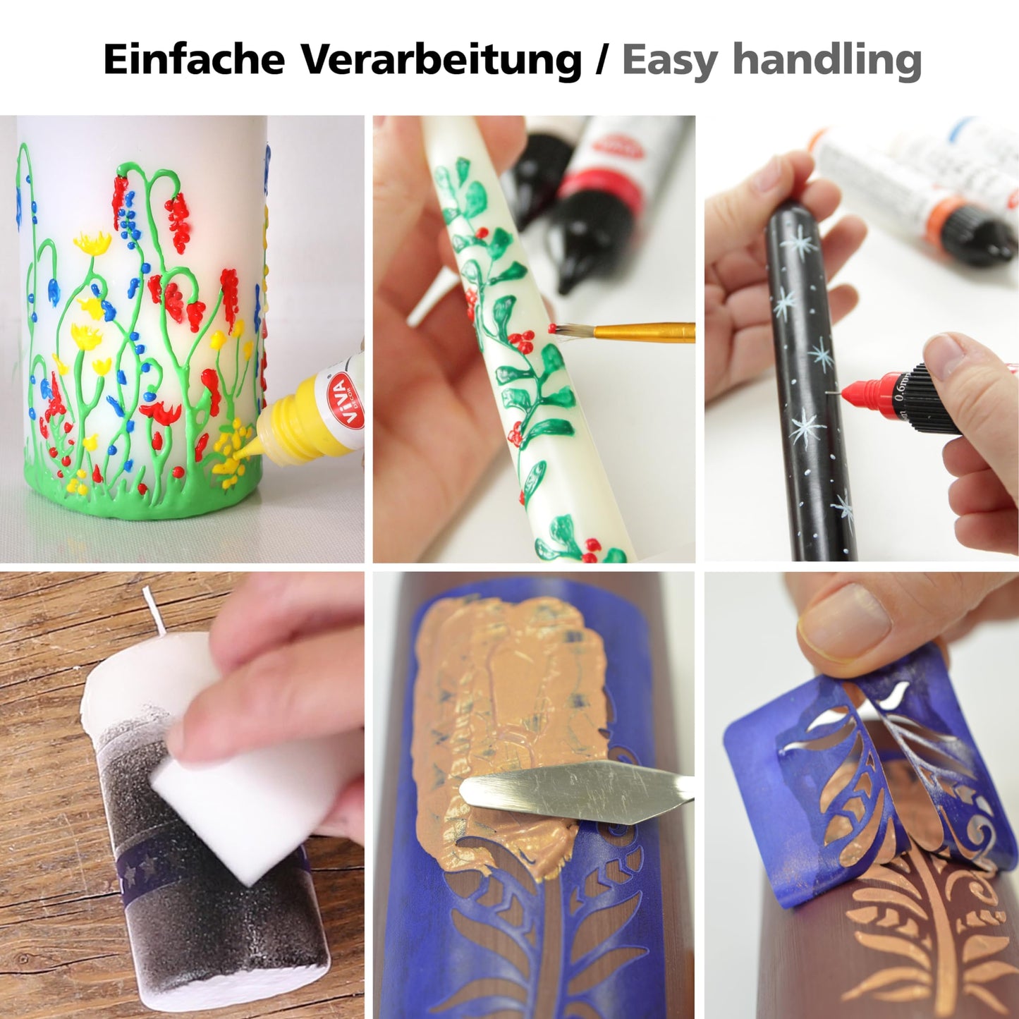 Viva Decor 10-Piece Wax Pen Set Underwater World - Brilliant Candle Painting for Creative Decorations and DIY Projects
