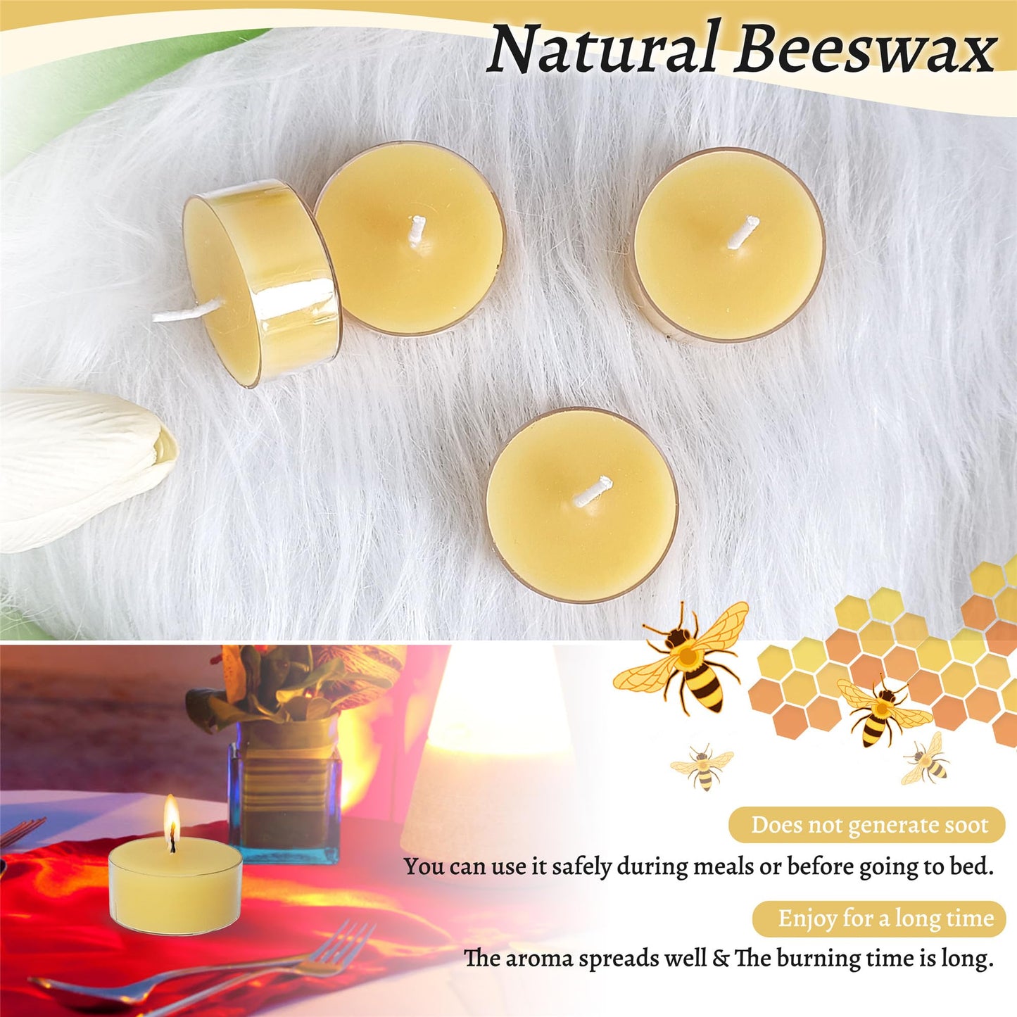 Gedengni Candlesticks Scented Tealight Candles,24pcs Round Tea Light Candles Natural Scent Wax Tealight Candle Smokeless Candle Stciks for Spa Home Decor Party Women Gifts (T01-24S-RD)