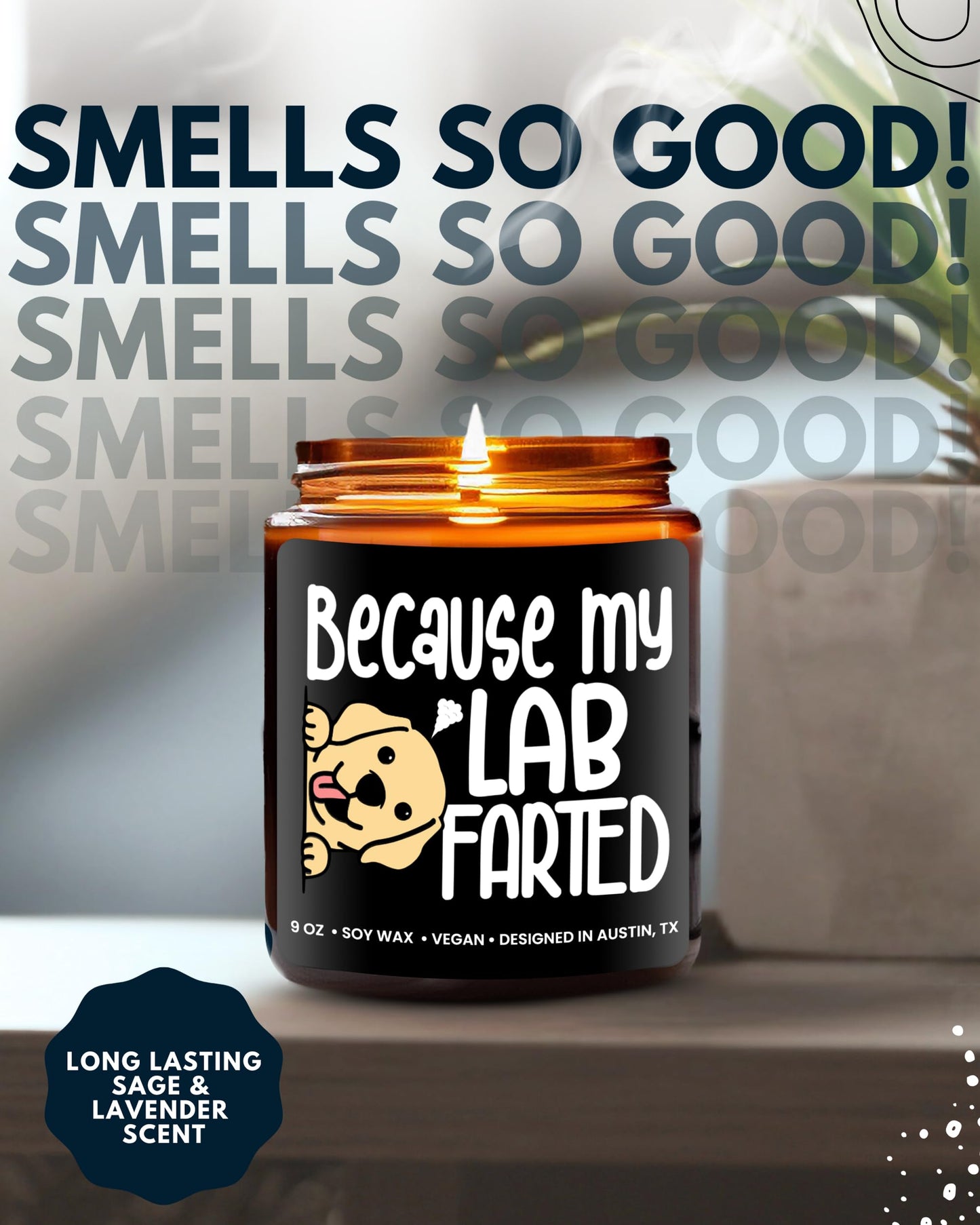 Funny Lab Candle, Labrador Retriever Gifts for Women and Men, Unique Funny Lab-Themed Gift Ideas, Best Present for Pet Lovers, Perfect Present for Dog Mom and Dog Dad, Birthday, Christmas, Gift-Ready