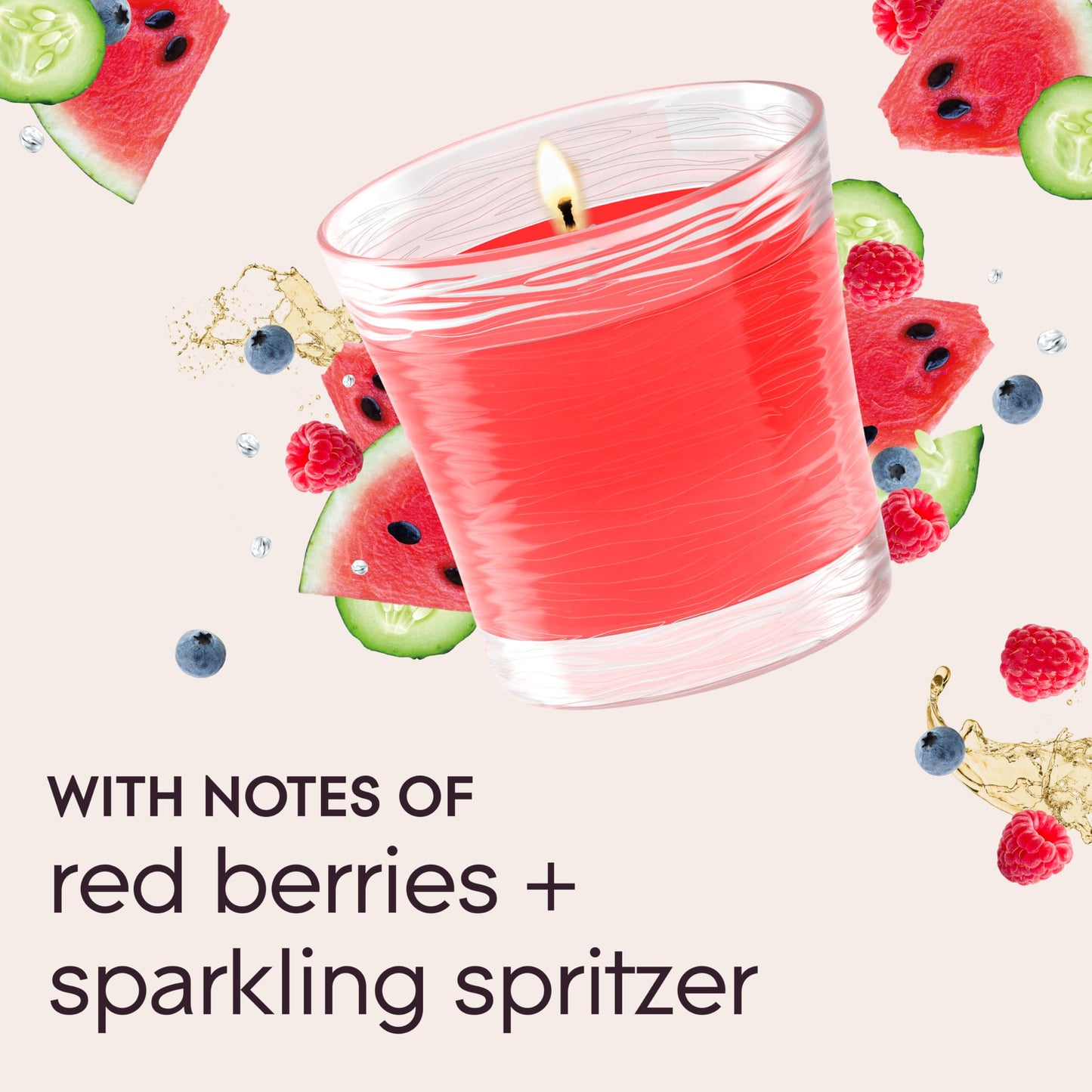 Glade 1-Wick 2in1 Scented Candle Jar, Bubbly Berry Splash & Watermelon Refresher, Air Freshener Infused with Essential Oils, 4.08 Oz, 2 Count