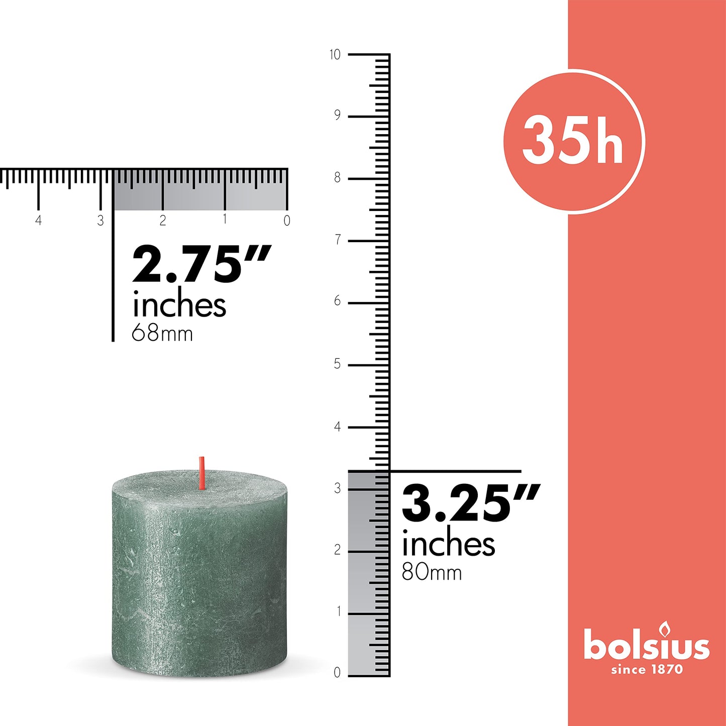 BOLSIUS Oxid Blue Shimmer Metallic Pillar Candles 4 Pack - 2.75 X 3.25 Inches - Premium European Quality - Includes Natural Plant-Based Wax - Unscented Dripless Smokeless 35 Hour Wedding Candles