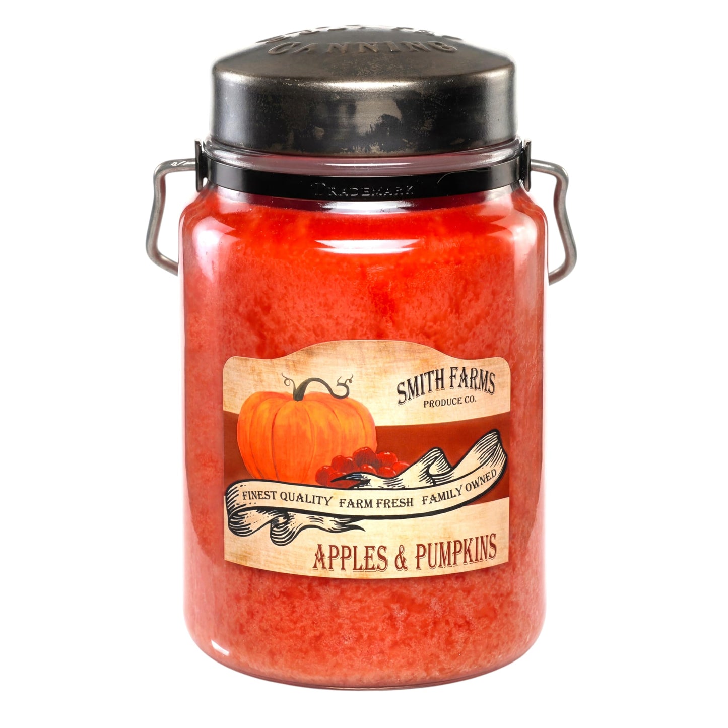 McCall’s Candles | Apples & Pumpkins | 26 oz Scented Candle | USA-Poured | Vintage Rustic Jar with Carrying Handle | Warm Spiced Harvest Fragrance