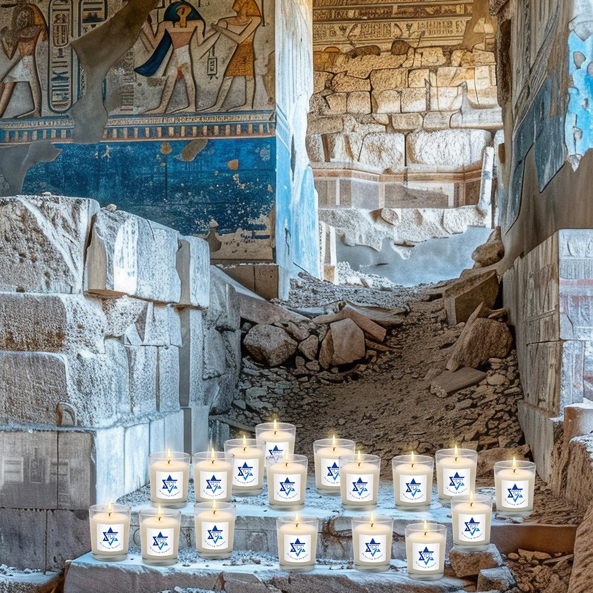 6 Pack White Yahrzeit Candles - Yahrzeit Memorial Candles, Memorial Bereavement Gifts for Loss of Loved One, Jewish Sympathy, Natural Soy Wax Hand Poured