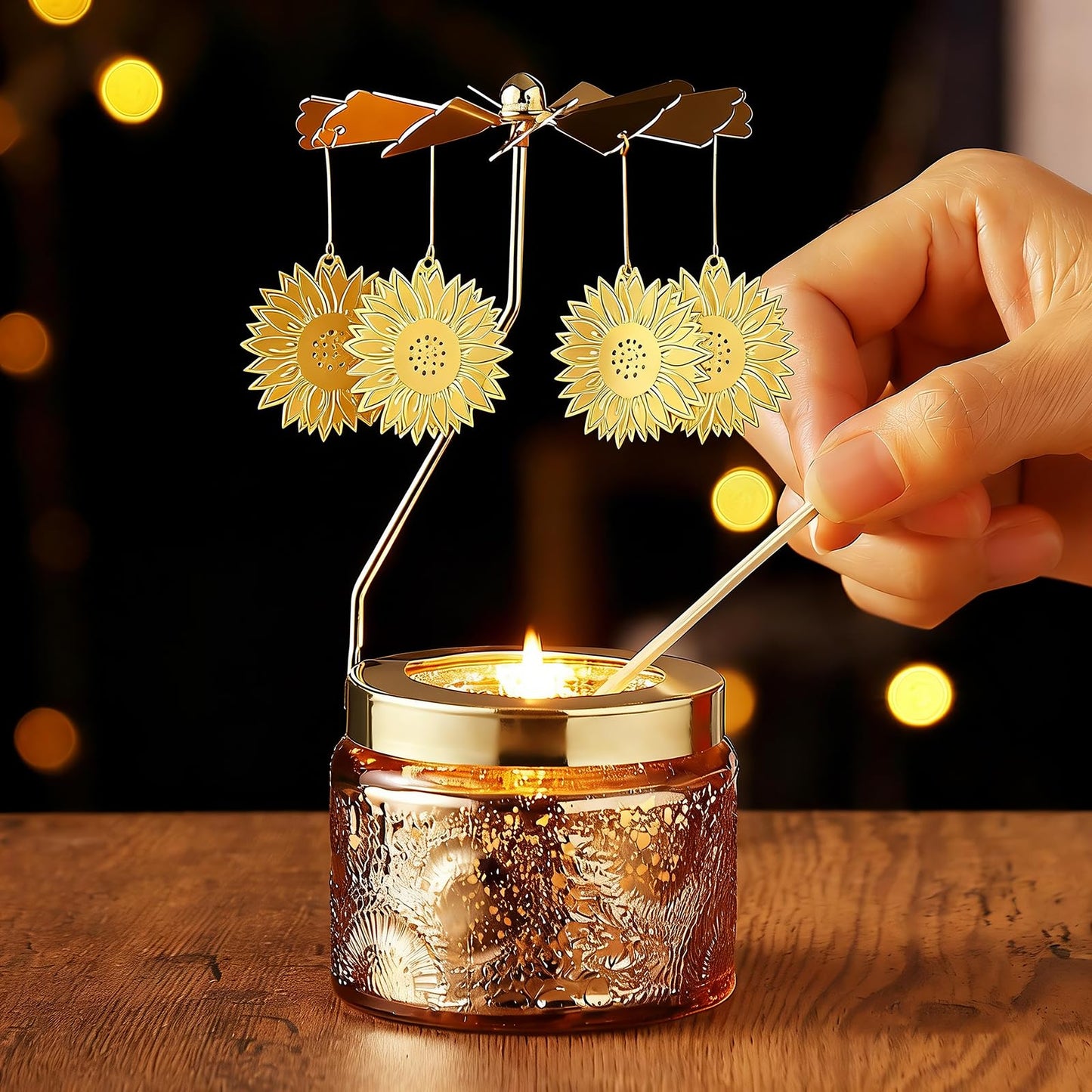 Candle Gifts for Women, Birthday Gifts for Mom Daughter Sister Wife, Unique Sunflower Gift for Friends Women, Rotatable Scented Candles Gift for Christmas Anniversary Mothers Day (Sunflower)
