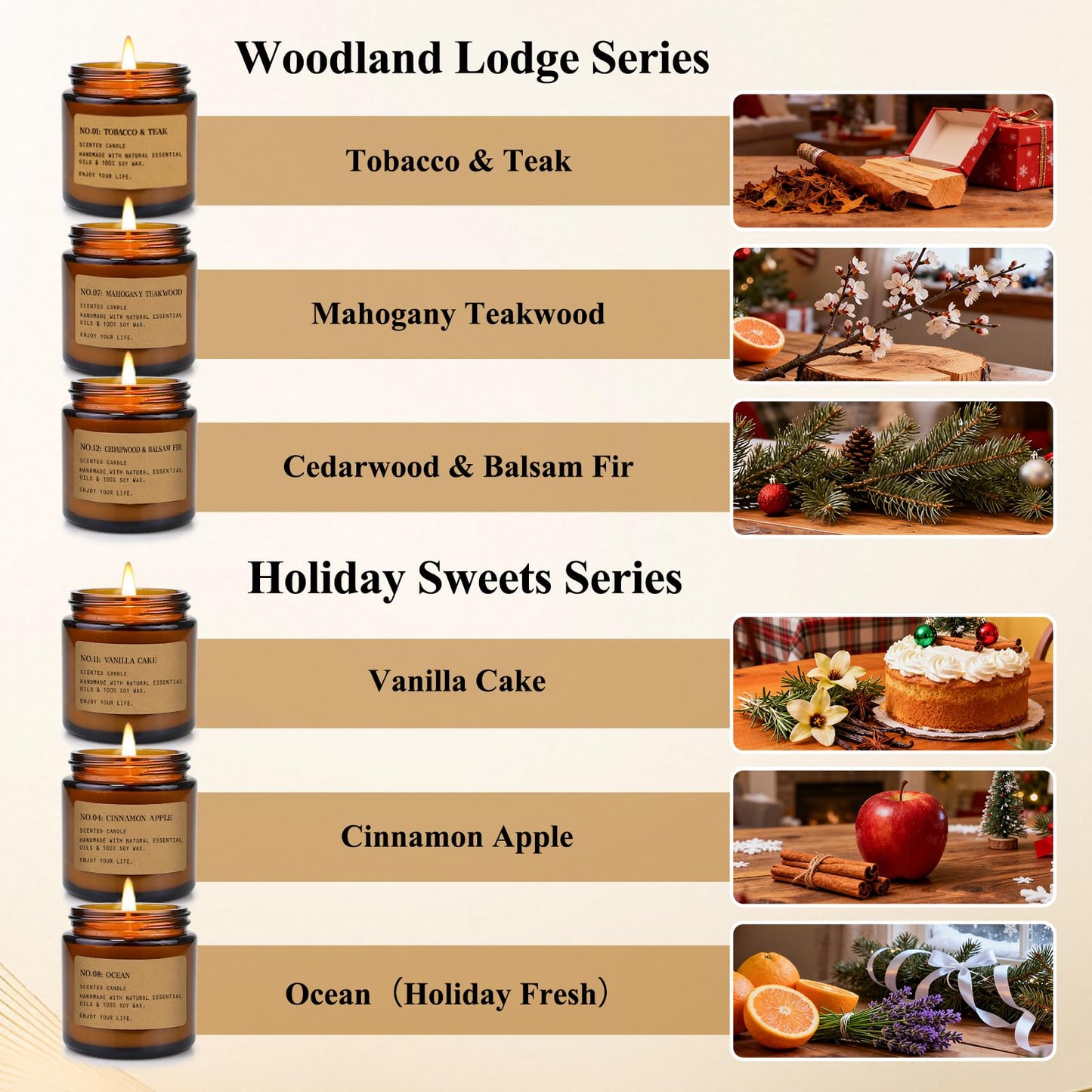 Scented Candles Gift Set,12 Pack Aromatherapy Candles for Home Scented, Aromatherapy Jar Candle Gifts for Women, Natural Soy Wax Amber Candle Set, Scented Candles Set for Birthday Present