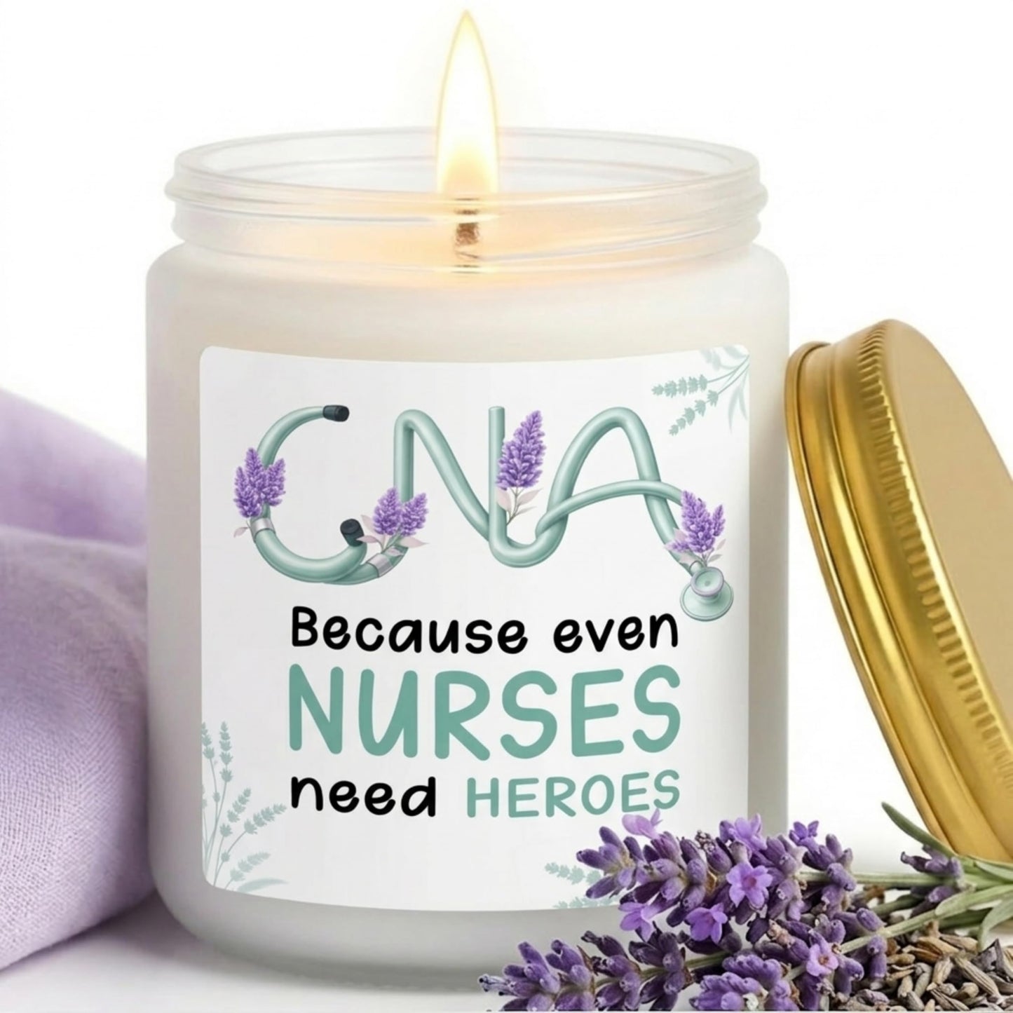 CNA Gifts, CNA Appreciation Week Gifts 2026, Nursing Assistant Gift, Nursing Assistant Gift for Birthday, Lavender Candle 8 Ounces for Mom