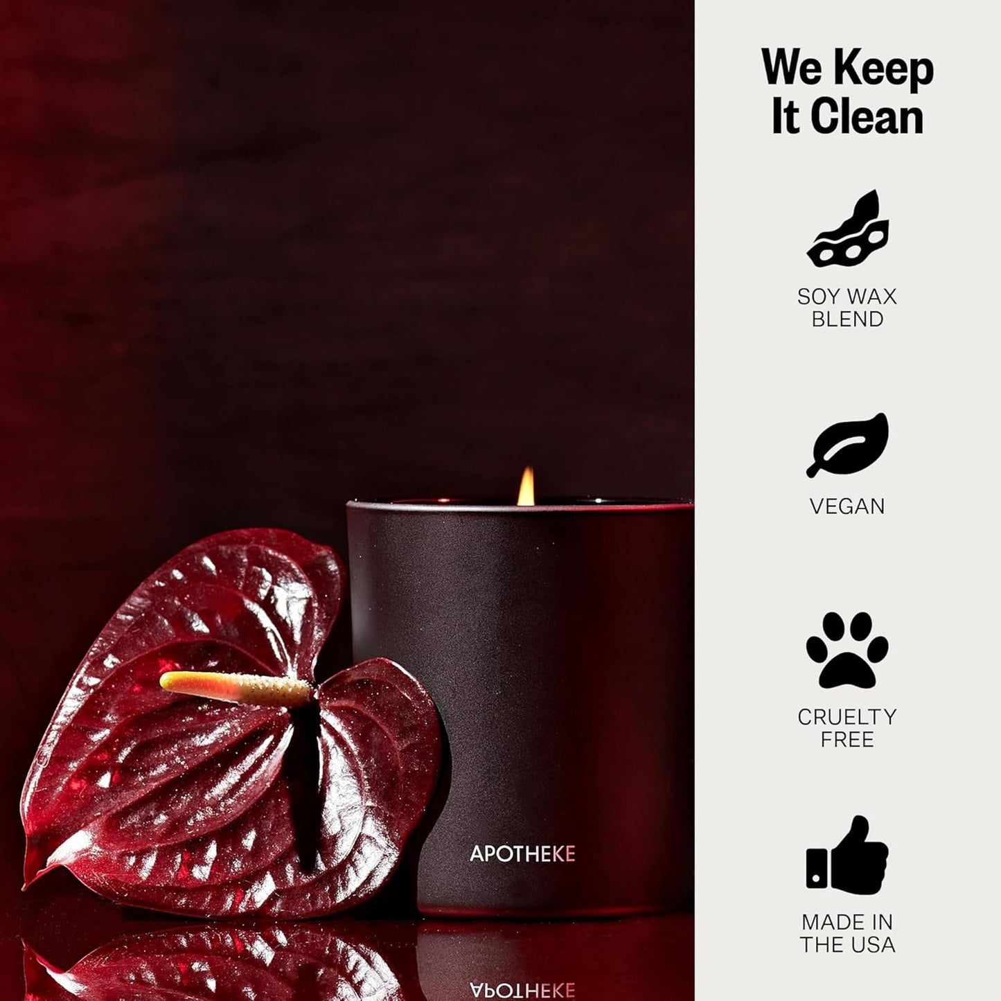 Apotheke Signature Scented Candles for Home, Charcoal Rouge - 10.5 oz - Soy Wax, Non Toxic, Large Jar Black - Luxury Candle Gifts for Women & Men - Birch Wood, Elemi, Damask Rose, and Smoke