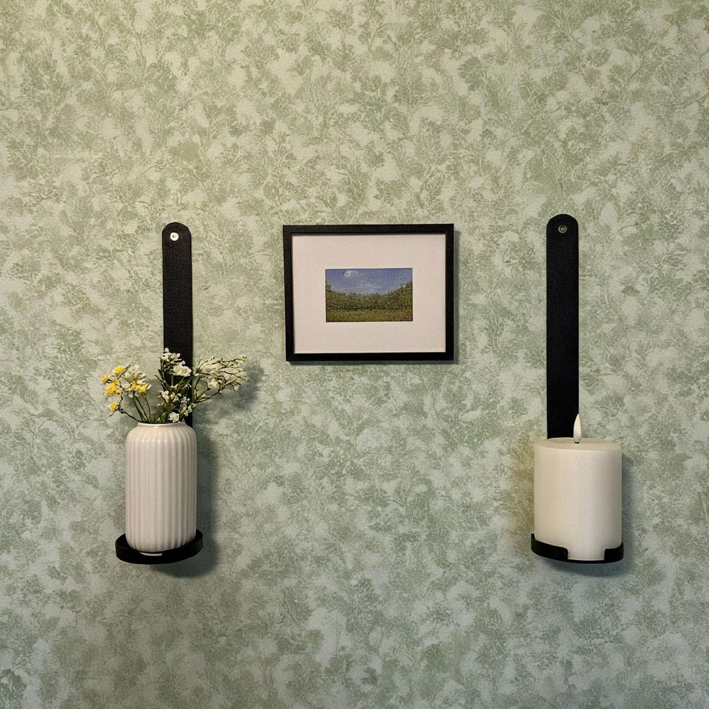 AimtoHome Black Wall Candle Sconces Set of 2, Cast Iron Wall Mounted Candle Holders, Multi-Purpose Farmhouse & Minimalist Modern Decor for Living Room, Hallway