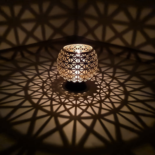 OShadow Candle Holder (shadow caster UNIQUE Patterns)- moroccan candle holders for centerpiece table decorations & candelabra - lantern candle sticks holder - taper candle holder DECORATIVE gold decor