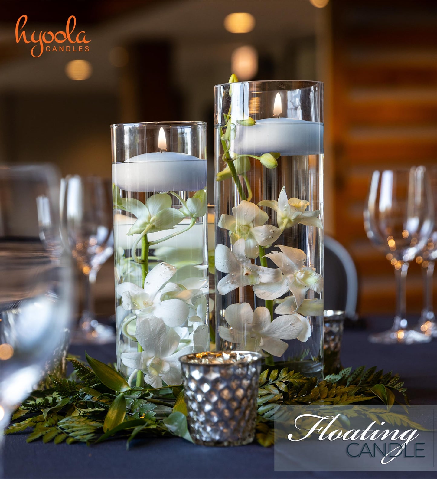 Hyoola Premium White Floating Candles 3 Inch - 8 Hour - 12 Pack - European Made